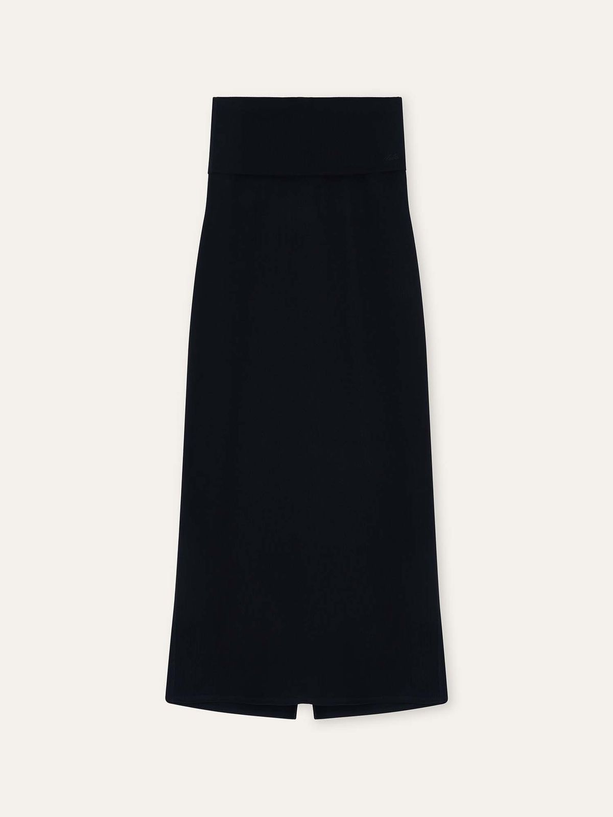 오베르(AUBER) Foldable Ribbed Dress Skirt - Black