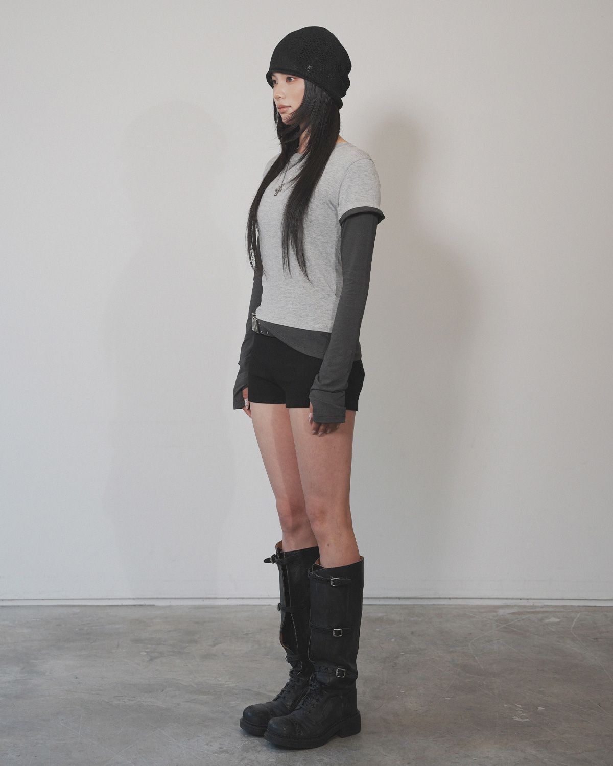 여린(YEORIN) Basic Loop Shorts (Black)