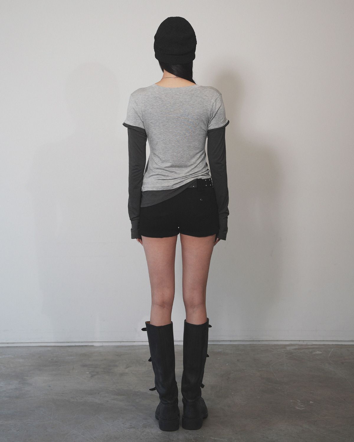 여린(YEORIN) Basic Loop Shorts (Black)