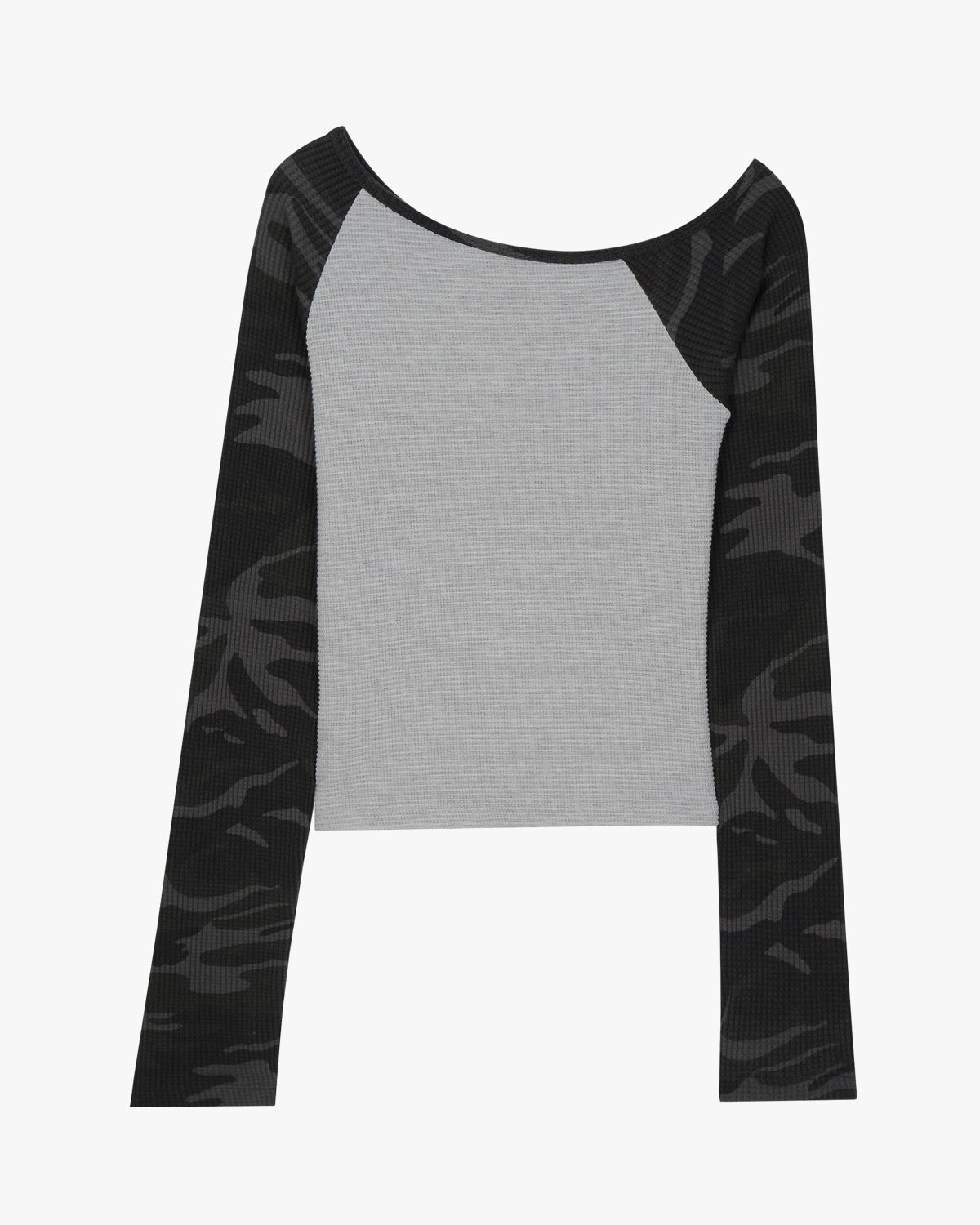 여린(YEORIN) Camo Button Long Sleeve (Grey)