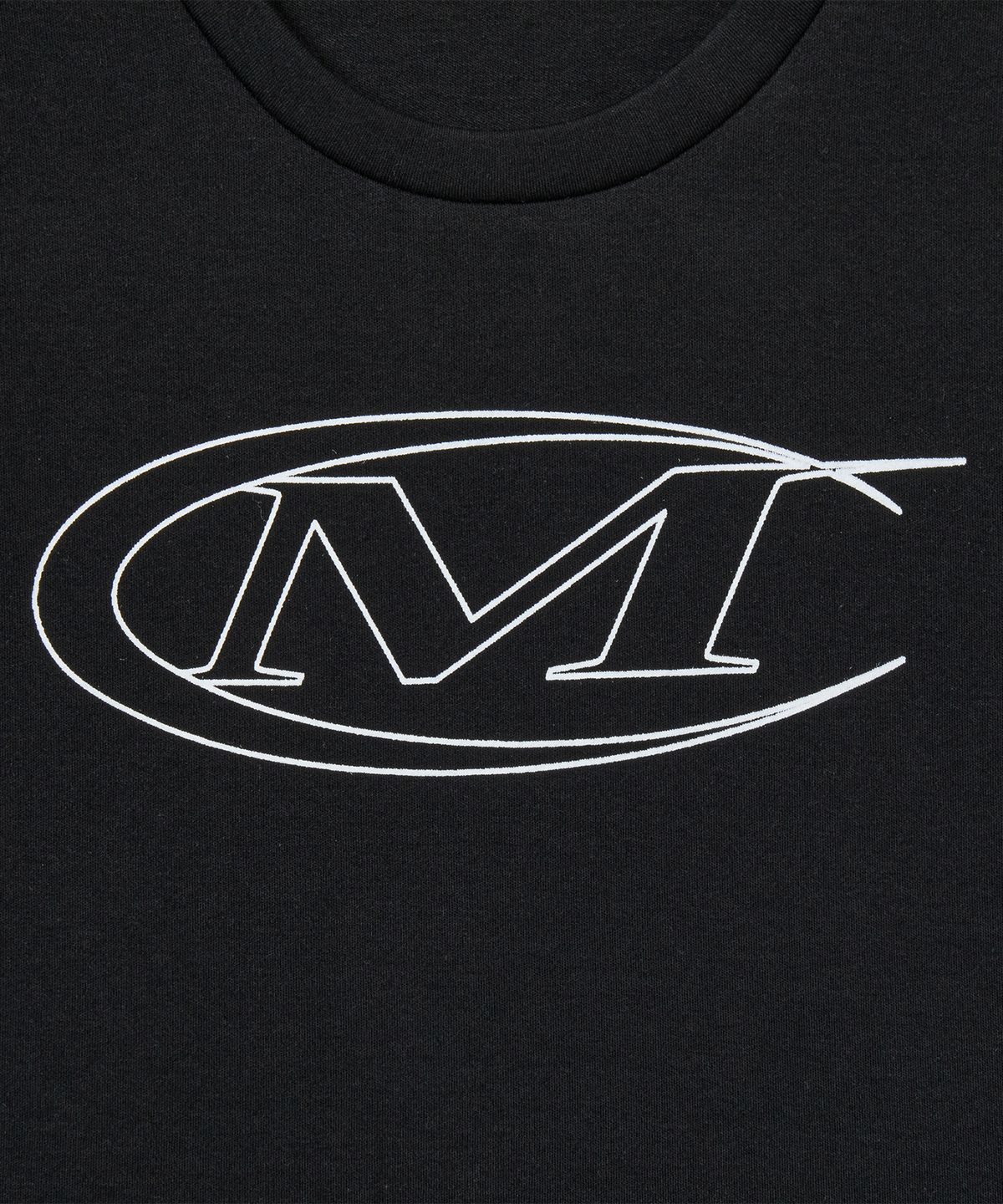 미학(MIHAK) 스트록 로고 스티치 크롭 티셔츠 (BLACK)
