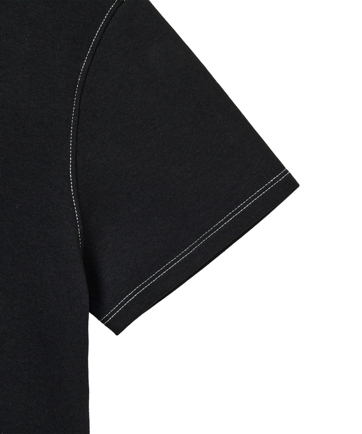 미학(MIHAK) 스트록 로고 스티치 크롭 티셔츠 (BLACK)