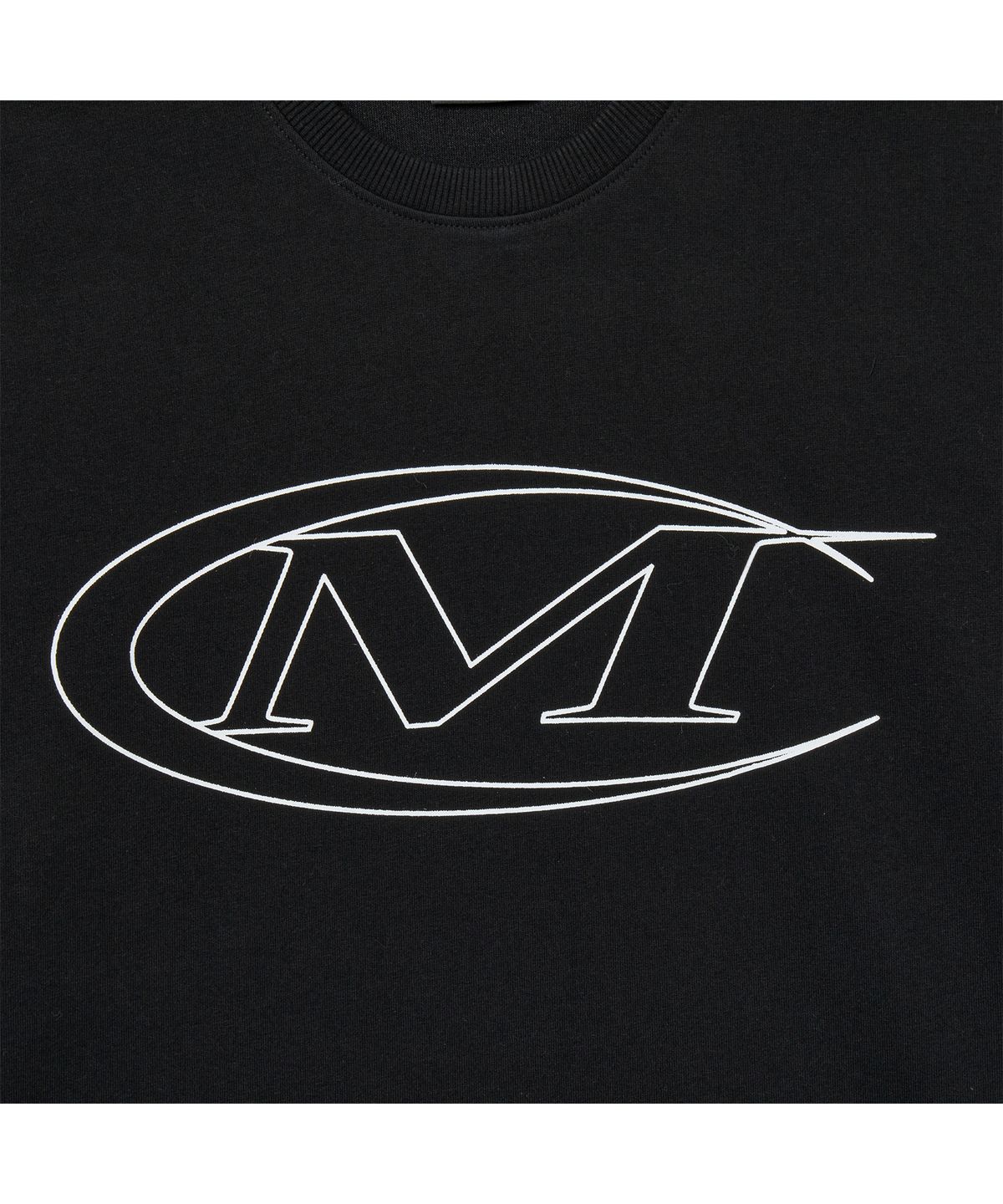 미학(MIHAK) 스트록 로고 스티치 오버핏 티셔츠 (BLACK)