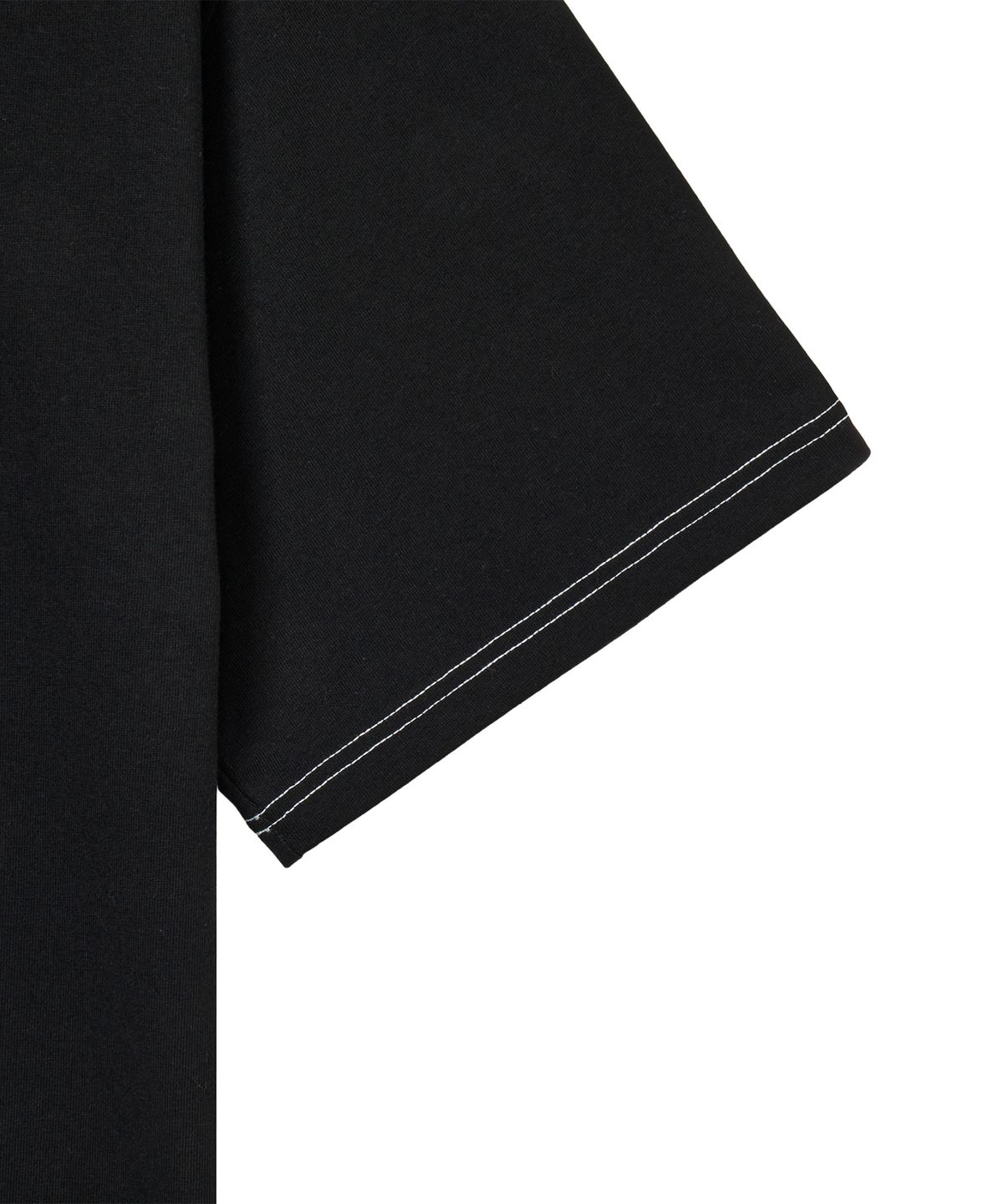 미학(MIHAK) 스트록 로고 스티치 오버핏 티셔츠 (BLACK)
