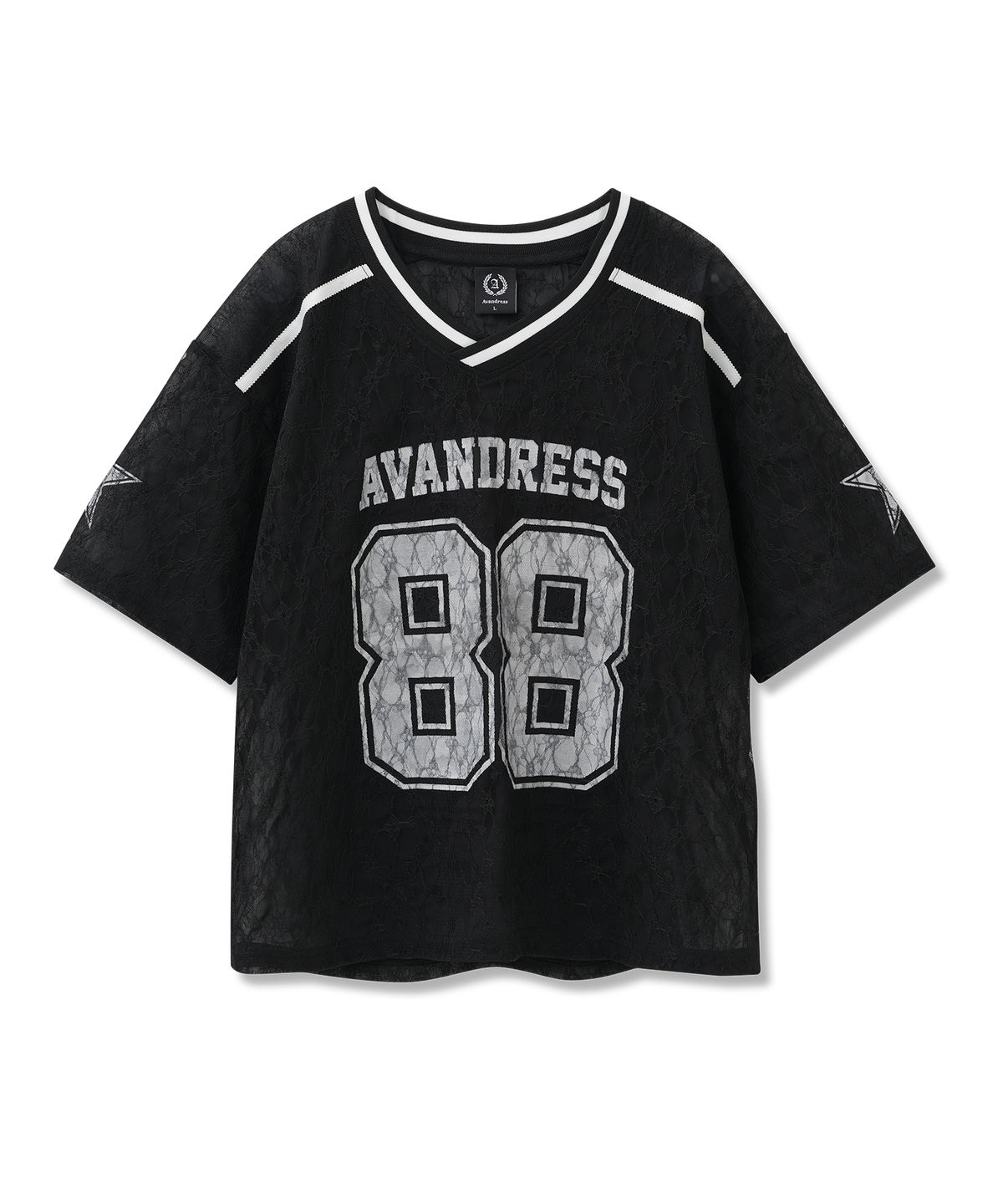 어반드레스(AVANDRESS) 발레리나 클럽 88 풋볼 져지 레이스 티셔츠_2Colors