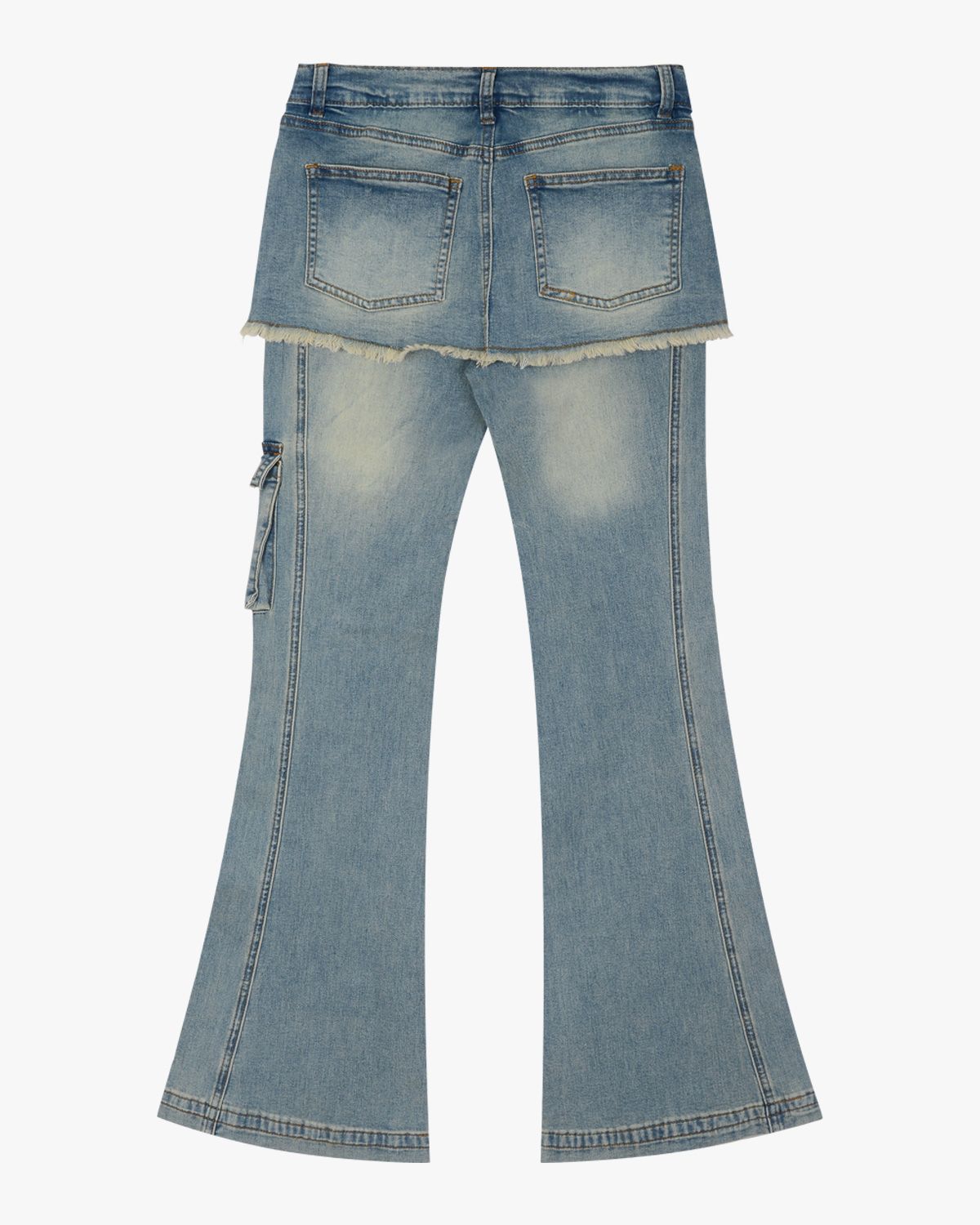 여린(YEORIN) Cargo Bootcut Denim (Blue)