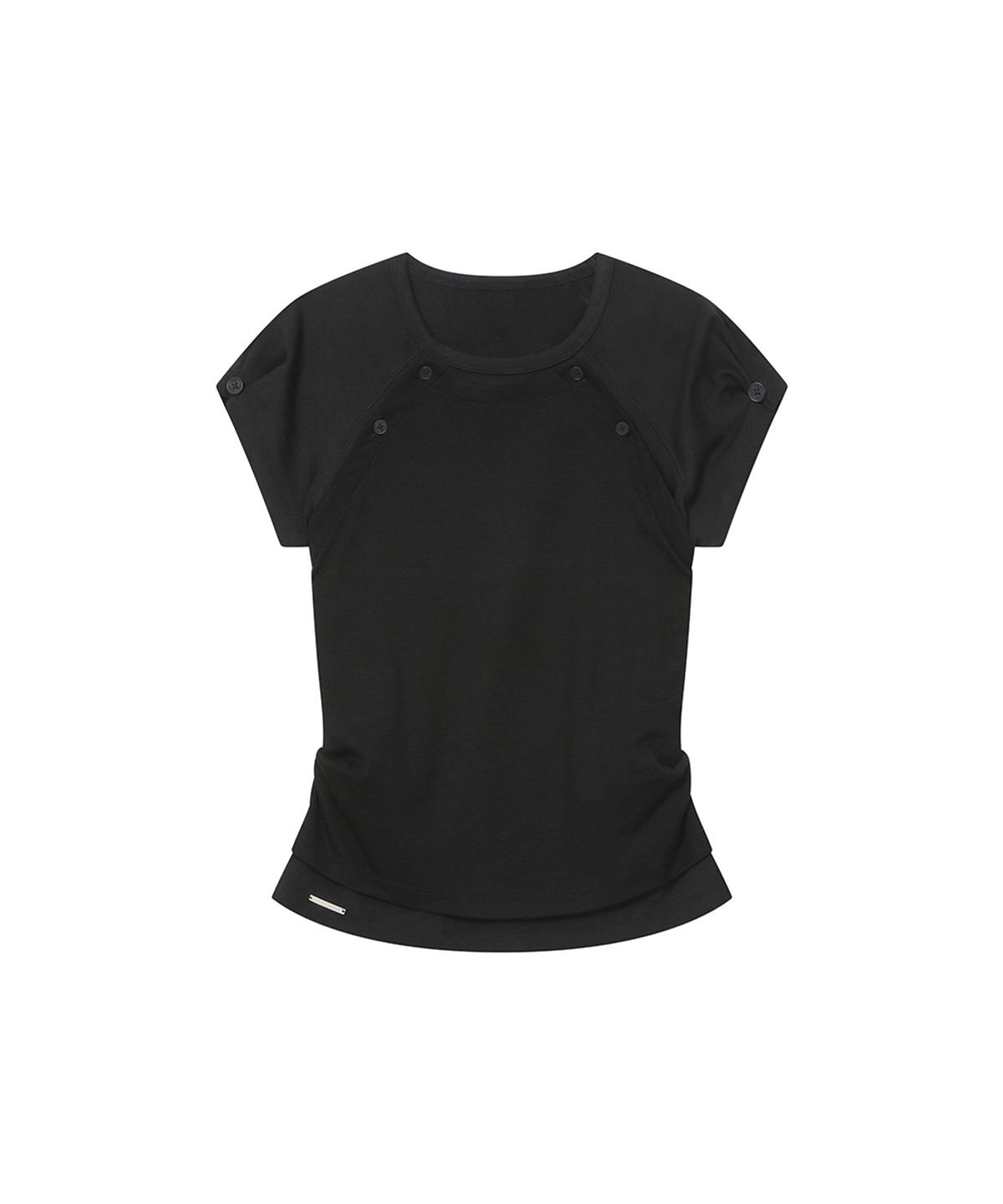 미세키서울(MISEKI SEOUL) Hannah button layered short sleeve BLACK