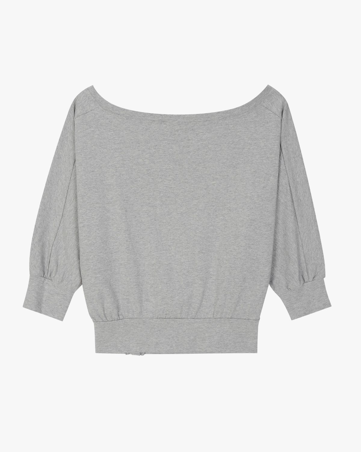 여린(YEORIN) Double Line Boat Neck T-Shirts (M gray)