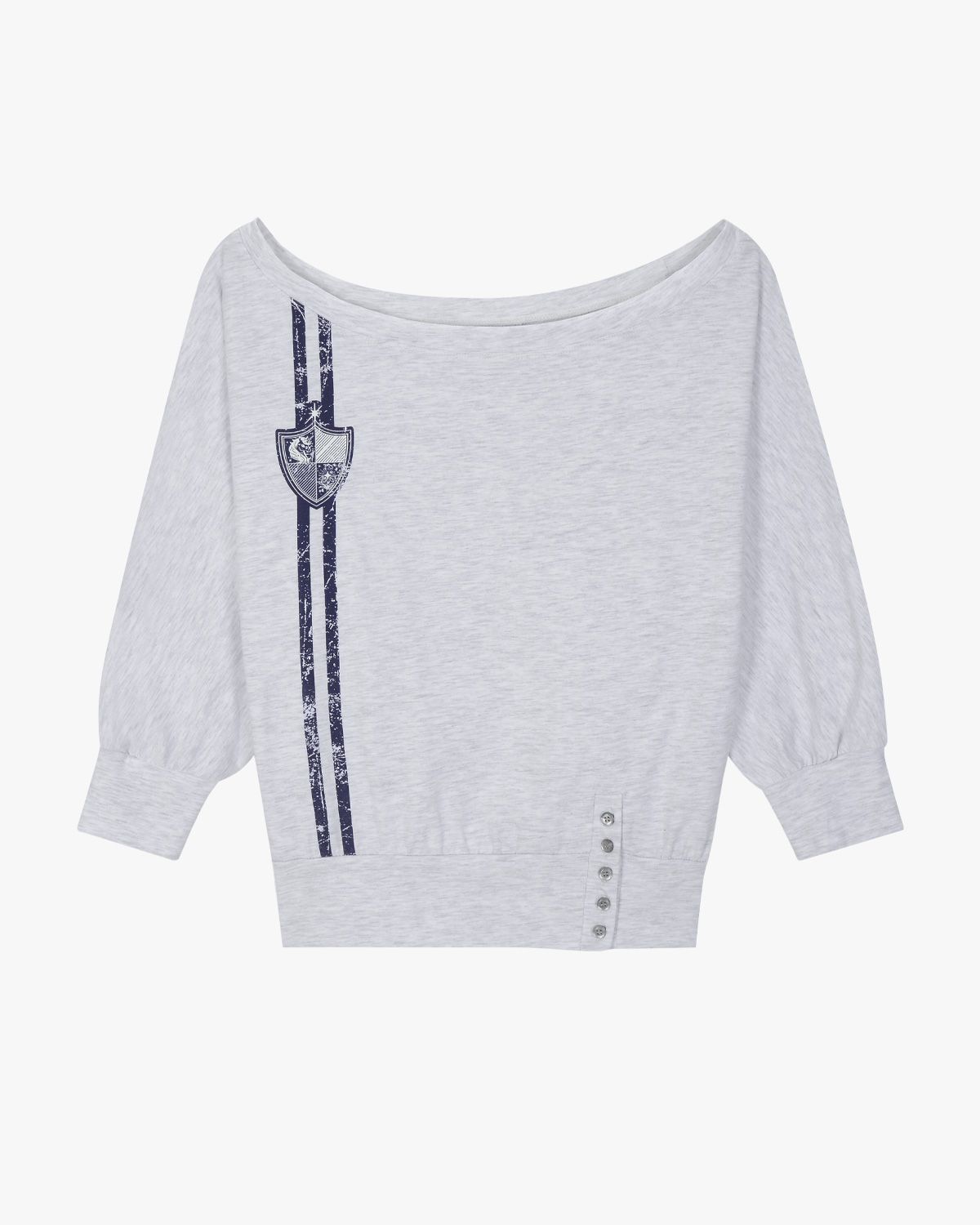 여린(YEORIN) Double Line Boat Neck T-Shirts (W Melange)