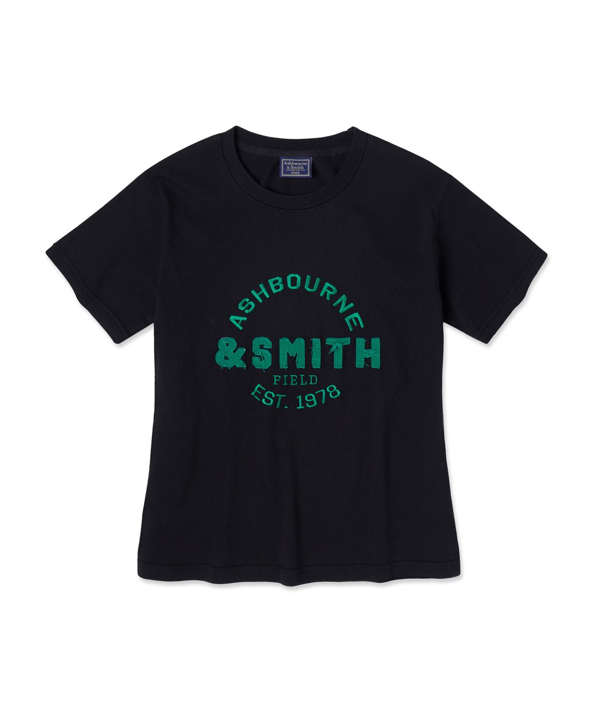 애쉬본&스미스(ASHBOURNE & SMITH) [우먼] ASHBOURNE&SMITH 패치 반팔티 ASH1013_블랙