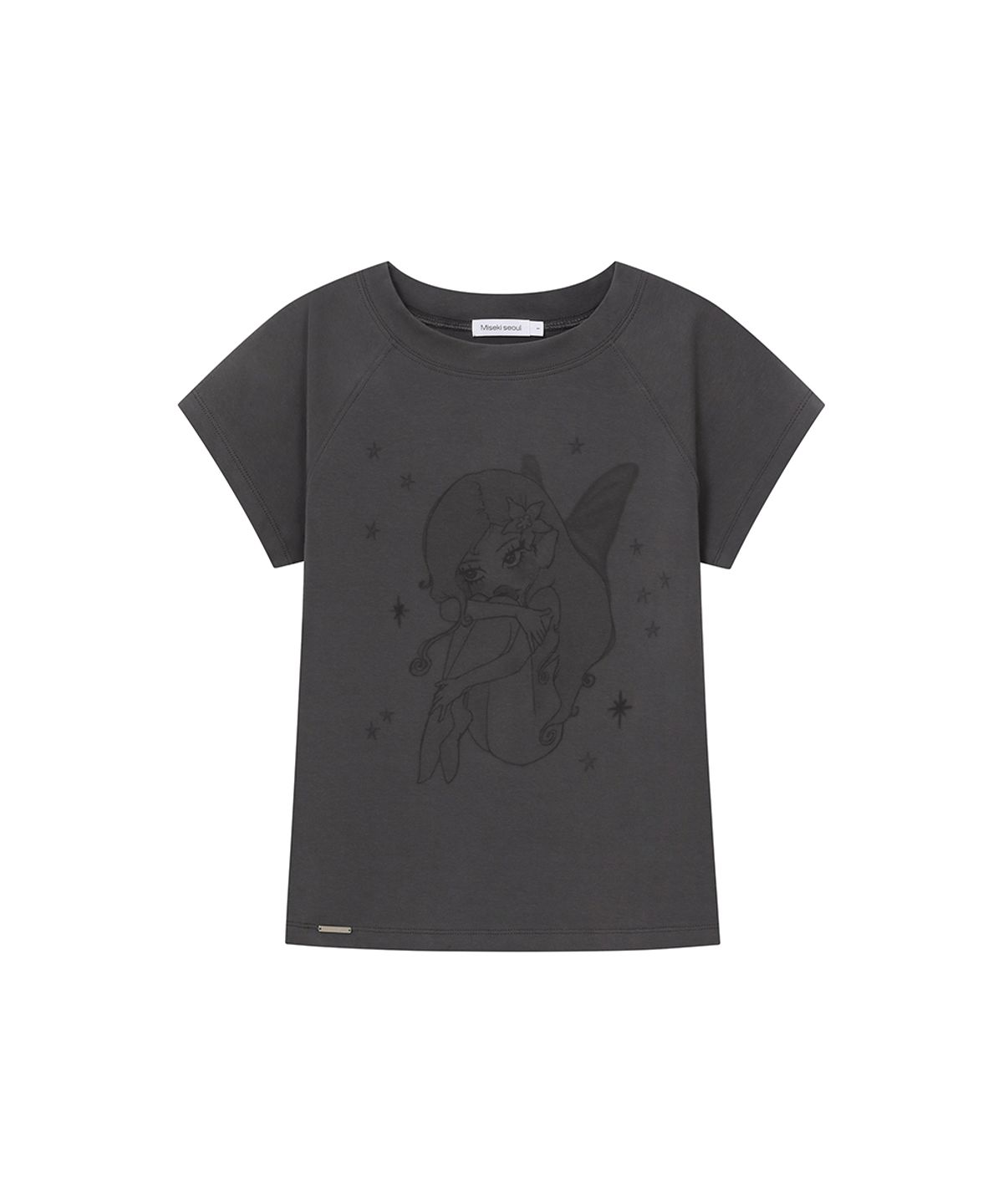 미세키서울(MISEKI SEOUL) Hannah fairy raglan short sleeve CHARCOAL