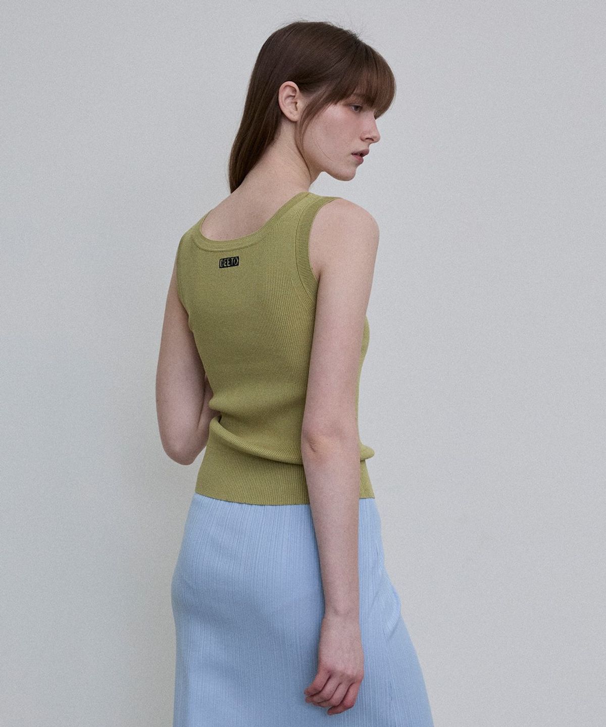 디에토(DEETO) Basic Ribbed Tank Top [GREEN]