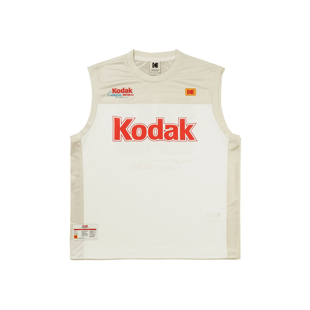 코닥(KODAK) 메쉬 슬리브리스 탑 WHITE