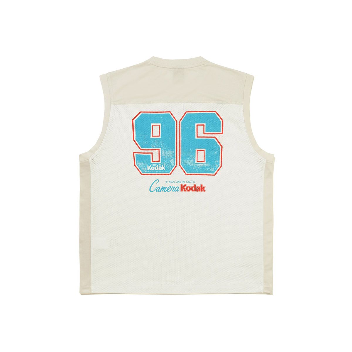 코닥(KODAK) 메쉬 슬리브리스 탑 WHITE