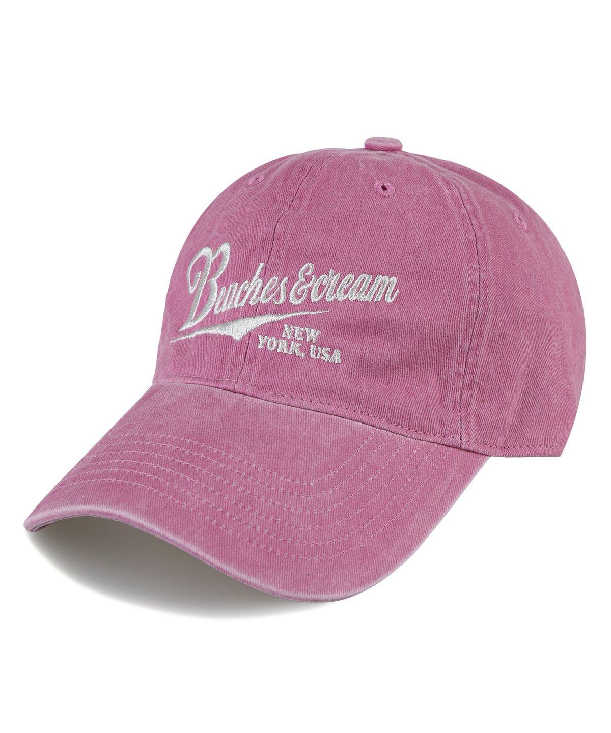 비치스앤크림(BEACHESANDCREAM) New York USA Stone-Washed Ball cap-Pink