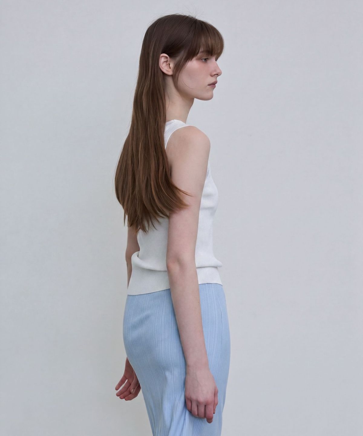디에토(DEETO) Basic Ribbed Tank Top [WHITE]