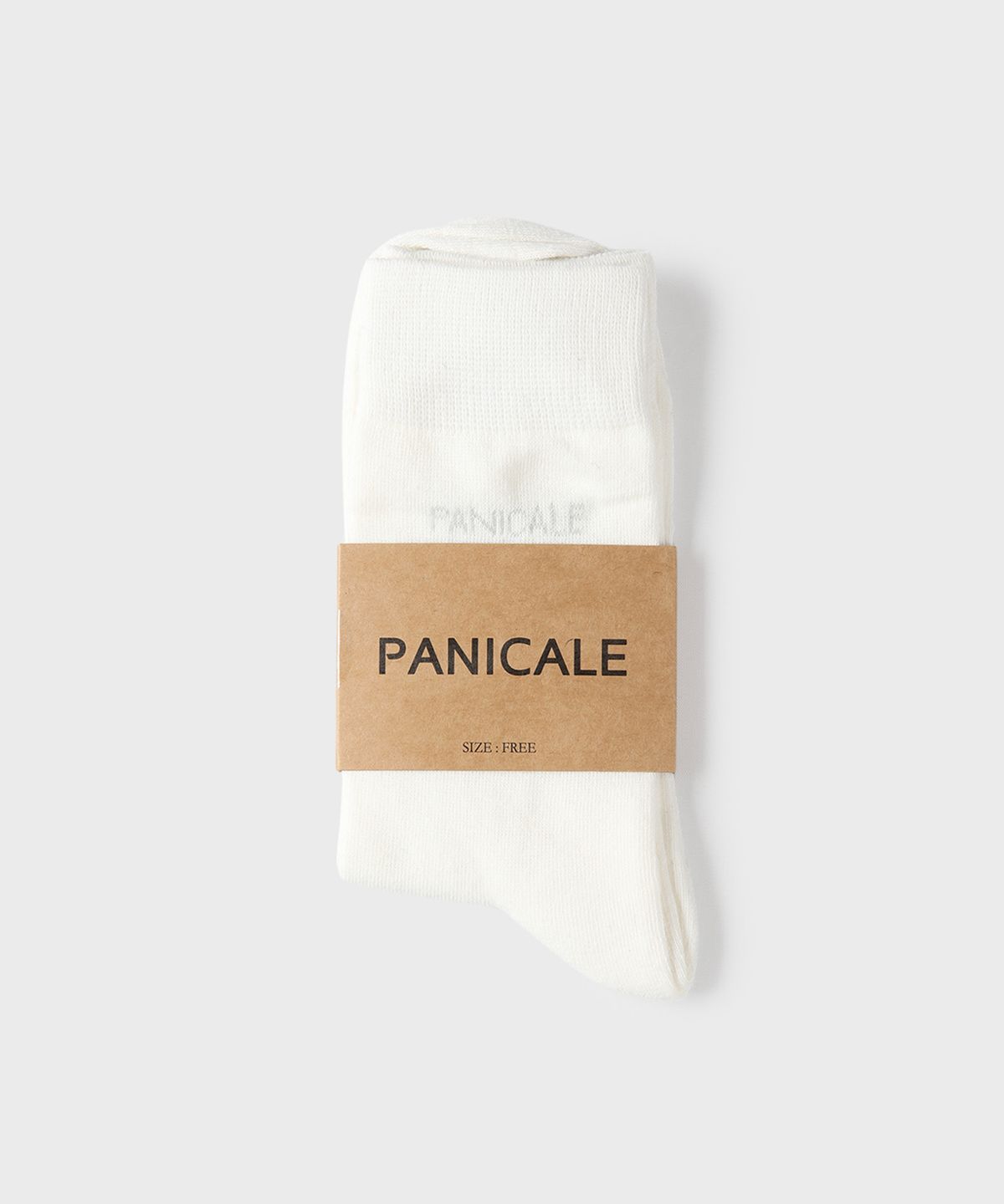 빠니깔레(PANICALE) 화이트 로고 크루 삭스