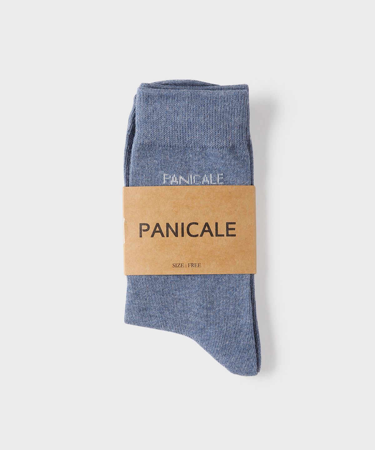 빠니깔레(PANICALE) 멜란지블루 로고 크루 삭스