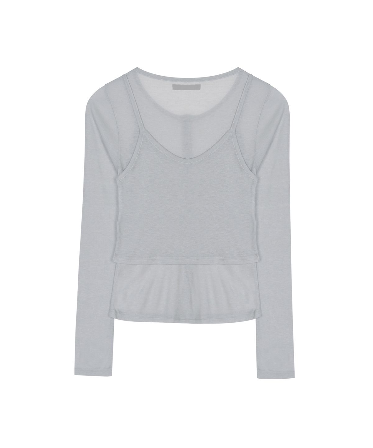 닉앤니콜(NICK&NICOLE) HENLEY NECK LAYERED SLEEVE TOP_GRAY
