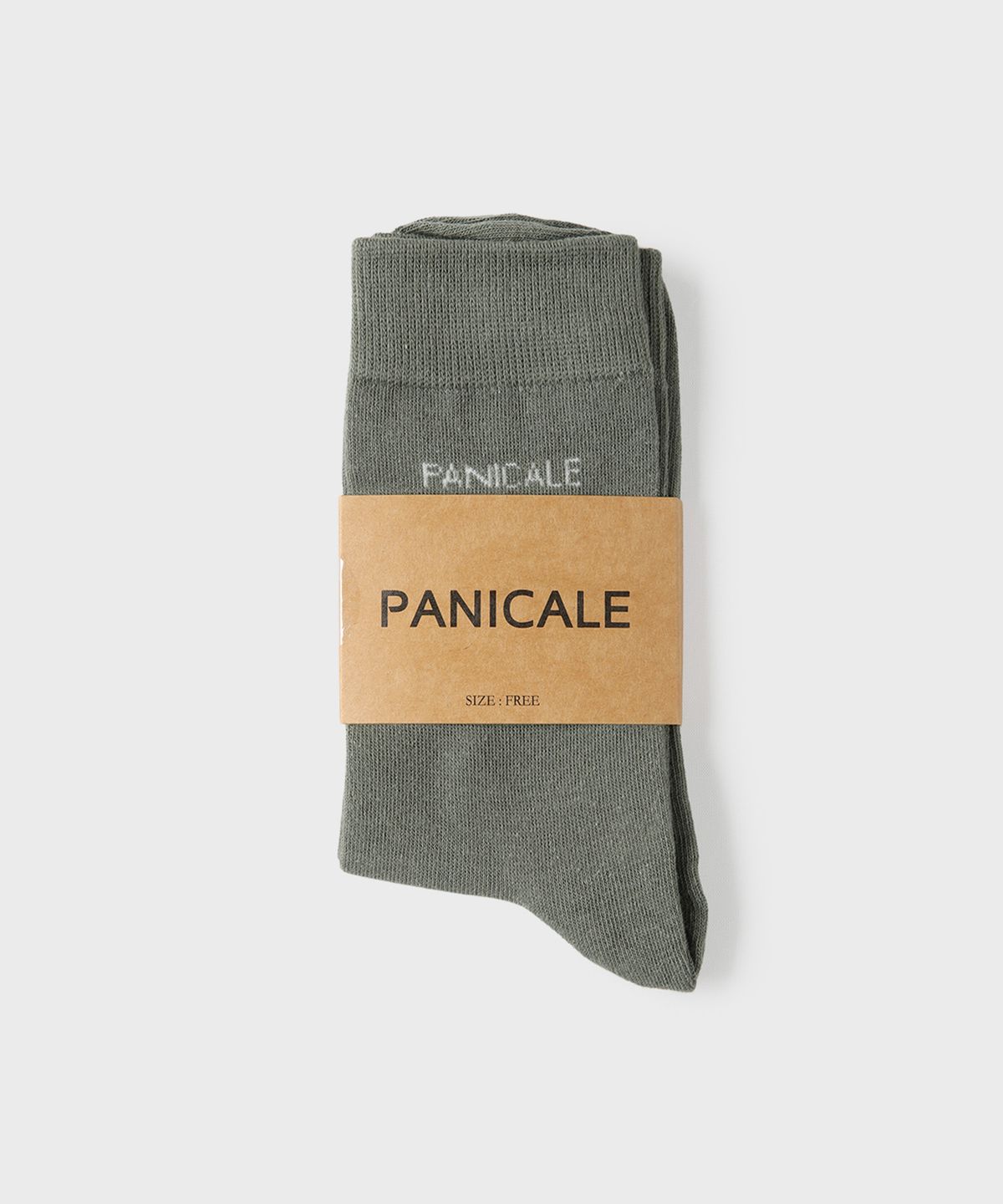 빠니깔레(PANICALE) 올리브 로고 크루 삭스