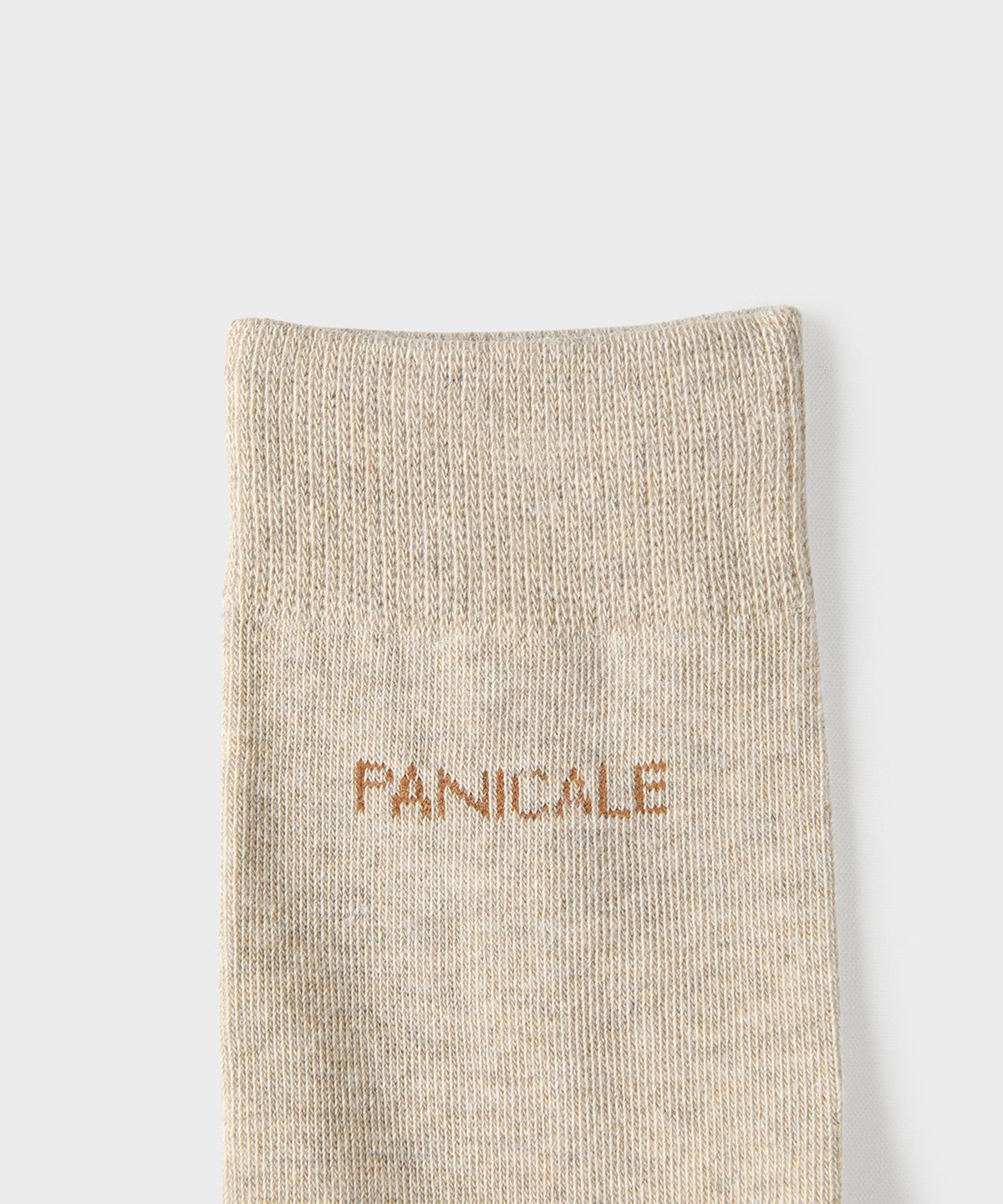 빠니깔레(PANICALE) 멜란지베이지 로고 크루 삭스