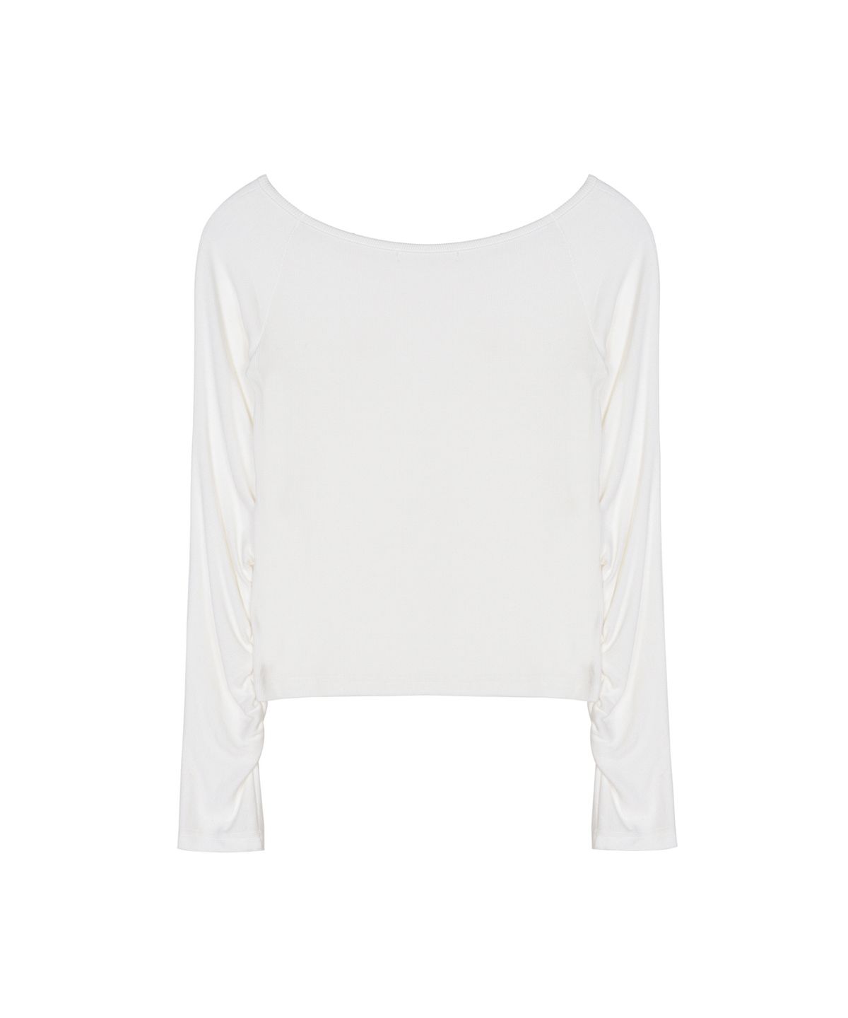 닉앤니콜(NICK&NICOLE) SLEEVE SHIRRING BOAT NECK TOP_IVORY