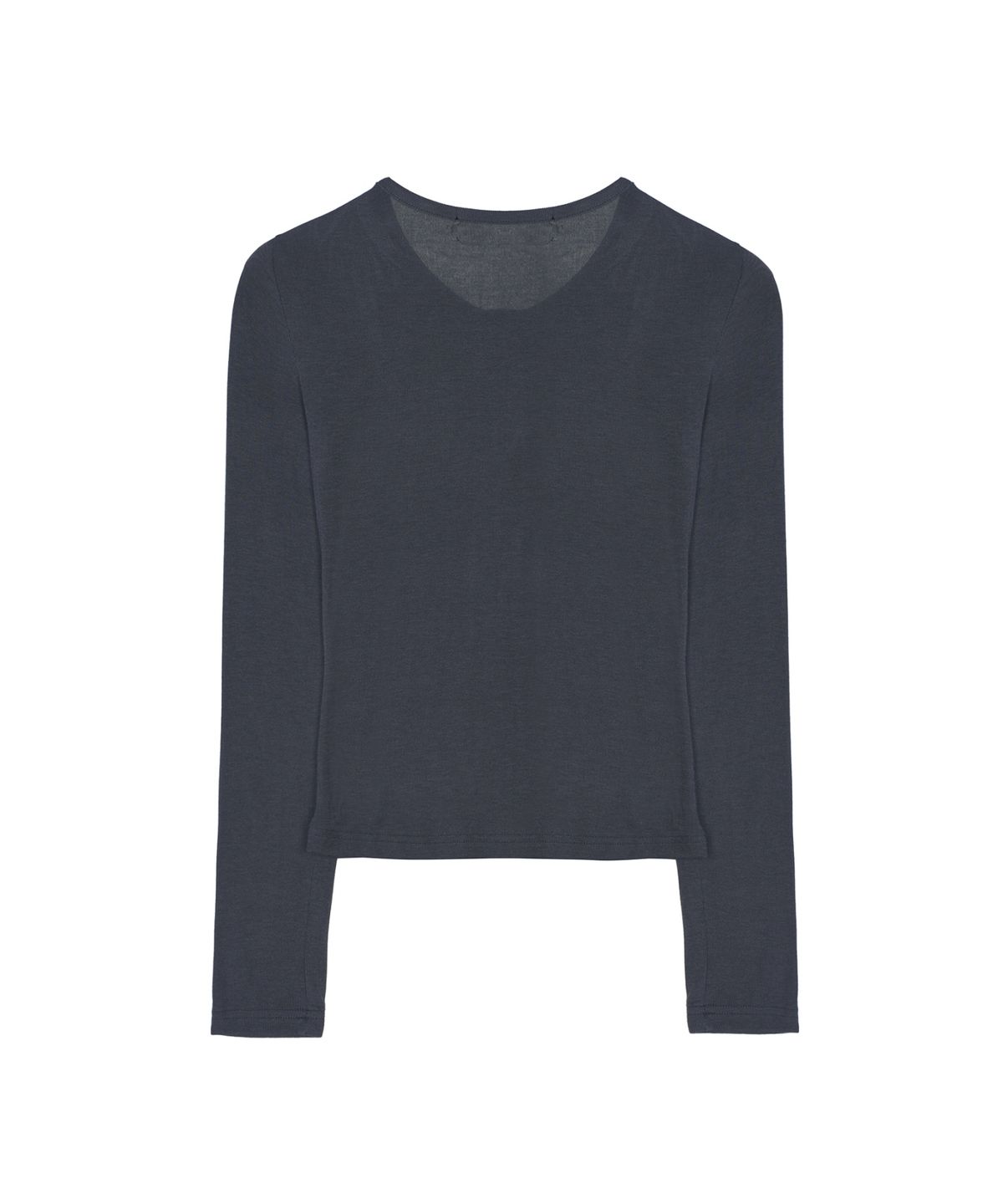 닉앤니콜(NICK&NICOLE) BUTTON HENLEY NECK TOP_CHARCOAL