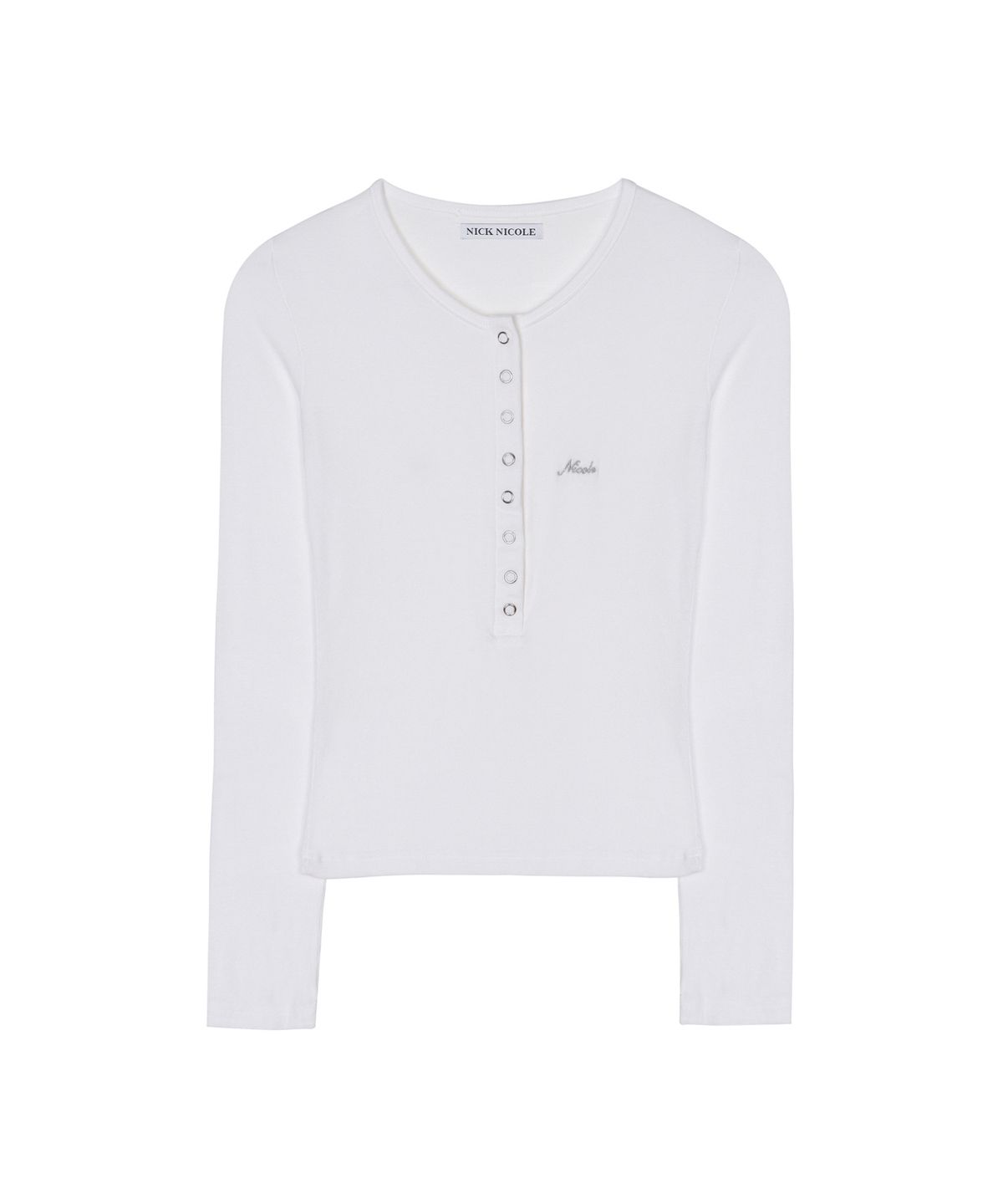닉앤니콜(NICK&NICOLE) BUTTON HENLEY NECK TOP_IVORY