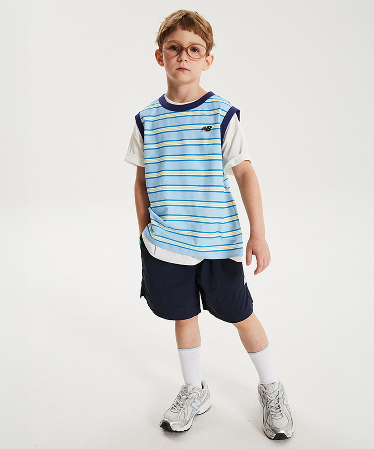 뉴발란스 키즈(NEWBALANCEKIDS) SUMMER WAVE_스트라이프 나시티 아동 티셔츠 NK9GG3971U50