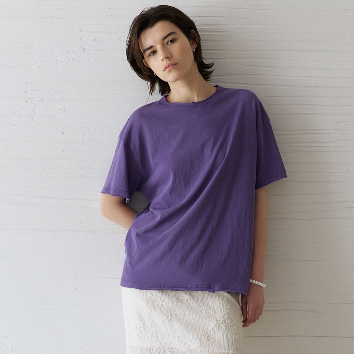 노우드(NOEUD) Cut-Off Loose Tee (Violet)