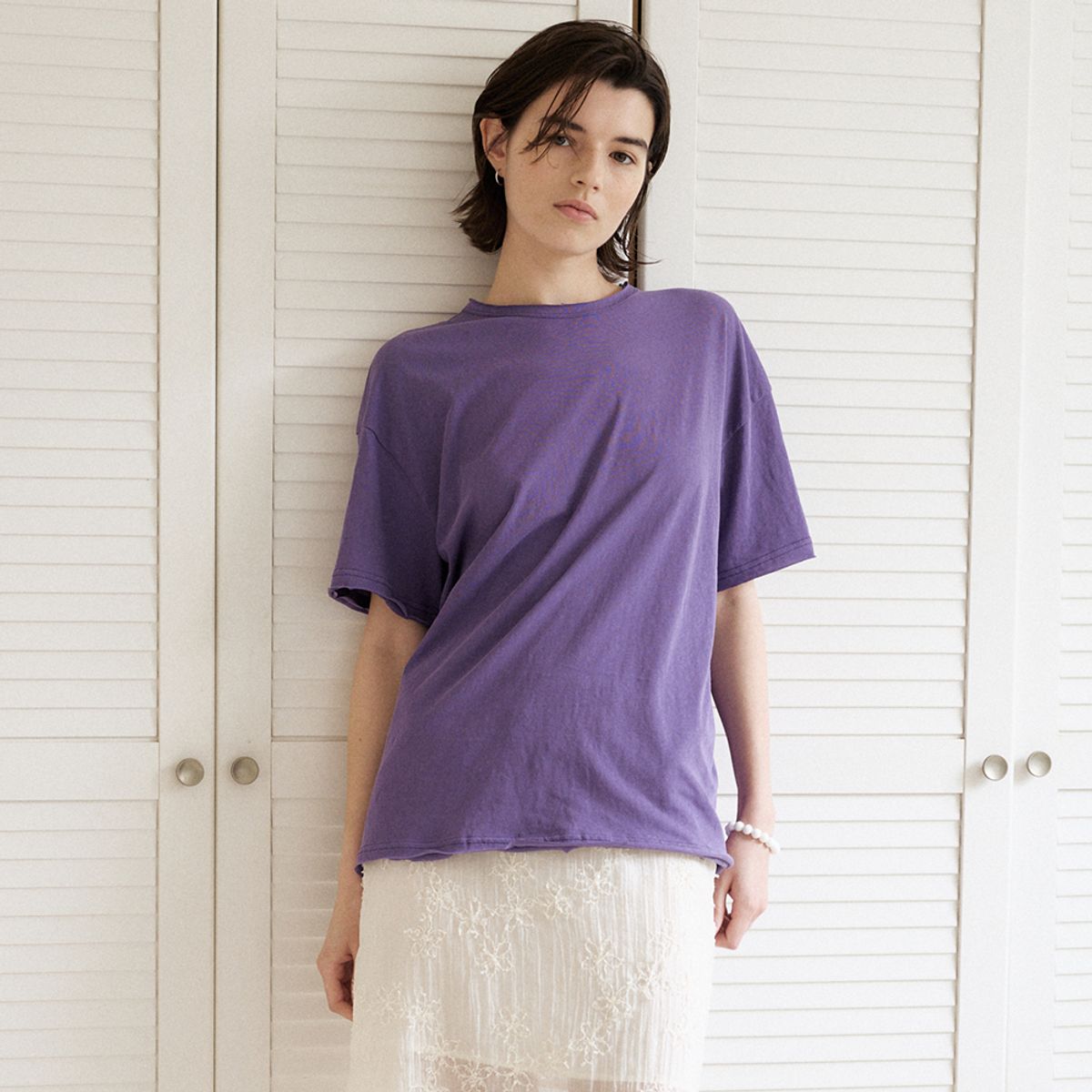 노우드(NOEUD) Cut-Off Loose Tee (Violet)