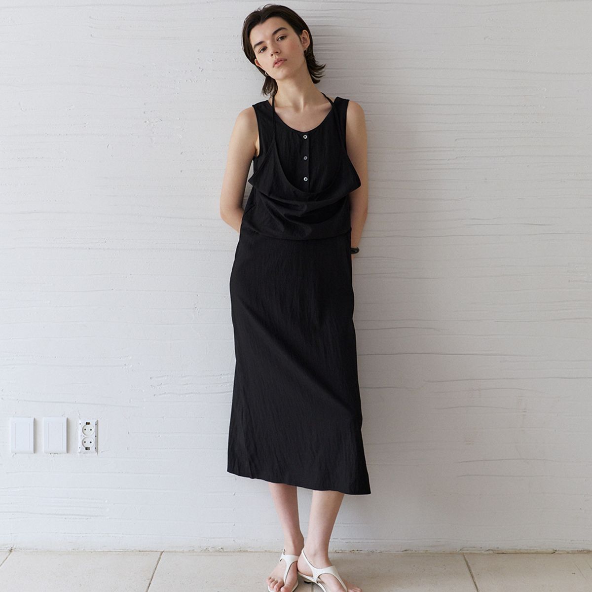 노우드(NOEUD) Dual Halter Dress (Black)