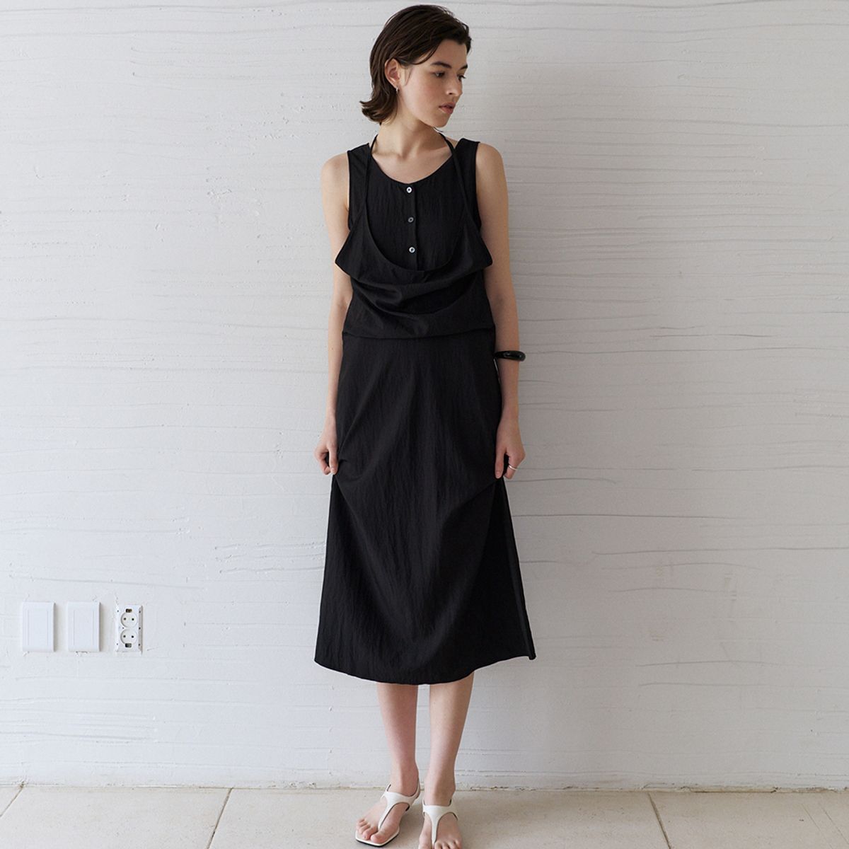노우드(NOEUD) Dual Halter Dress (Black)