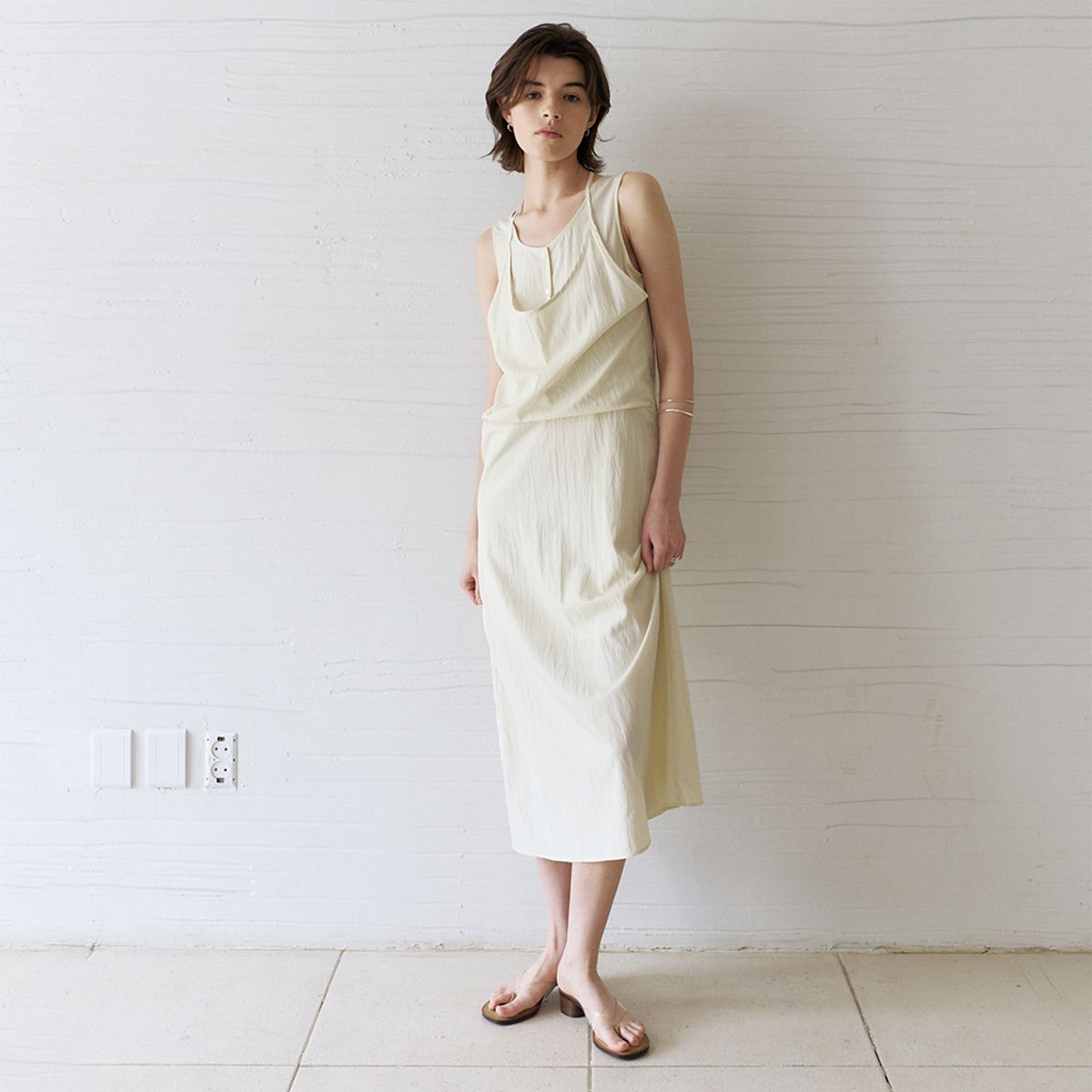 노우드(NOEUD) Dual Halter Dress (Cream)