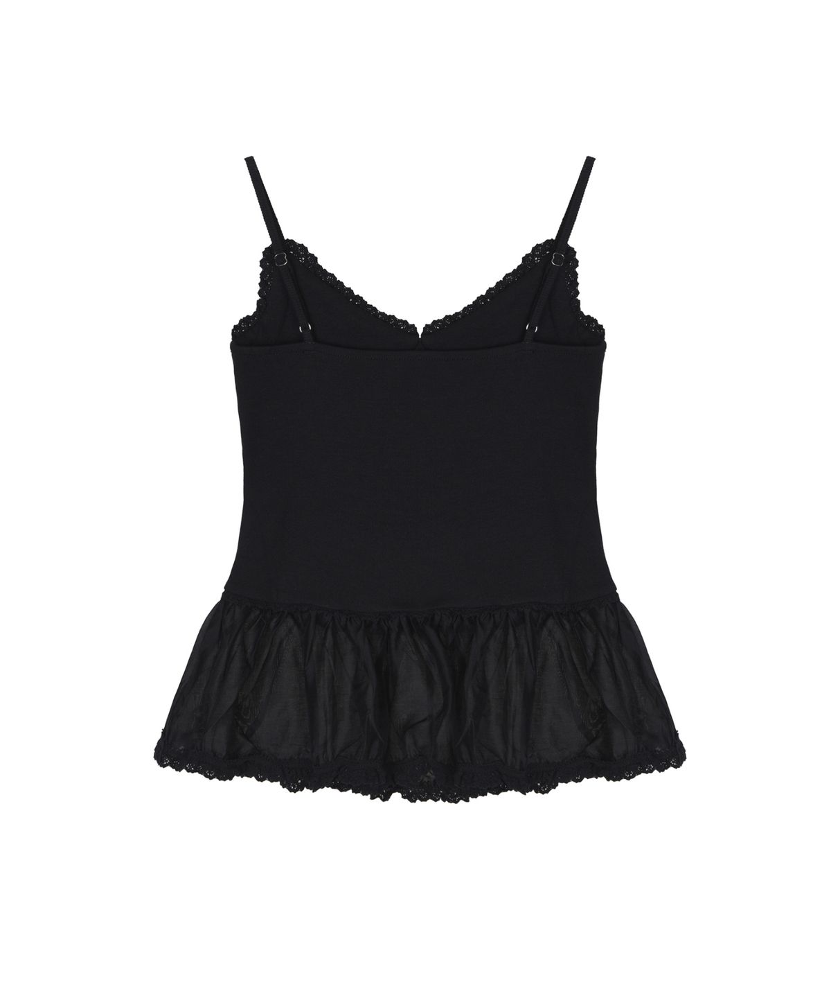 닉앤니콜(NICK&NICOLE) LACE PEPLUM SLEEVELESS TOP_BLACK