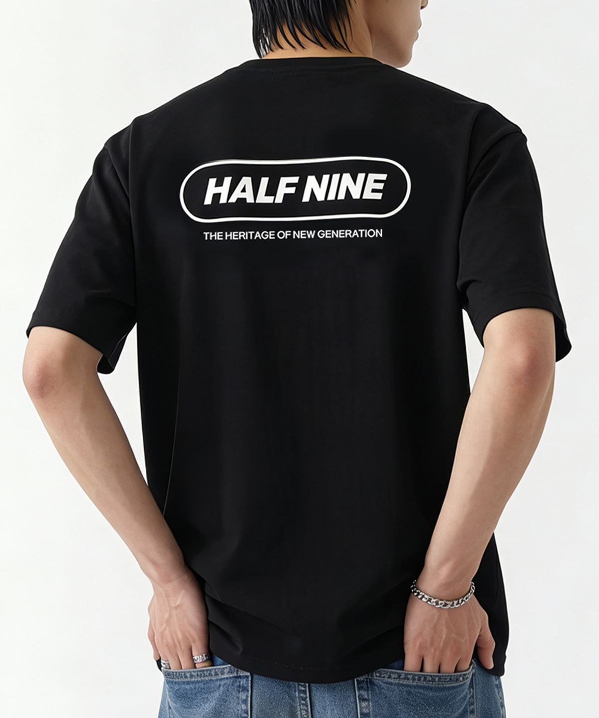 하프나인(HALFNINE) 하프스틱 스트릿 그래픽 반팔 티셔츠 I05BRD_HBX11333