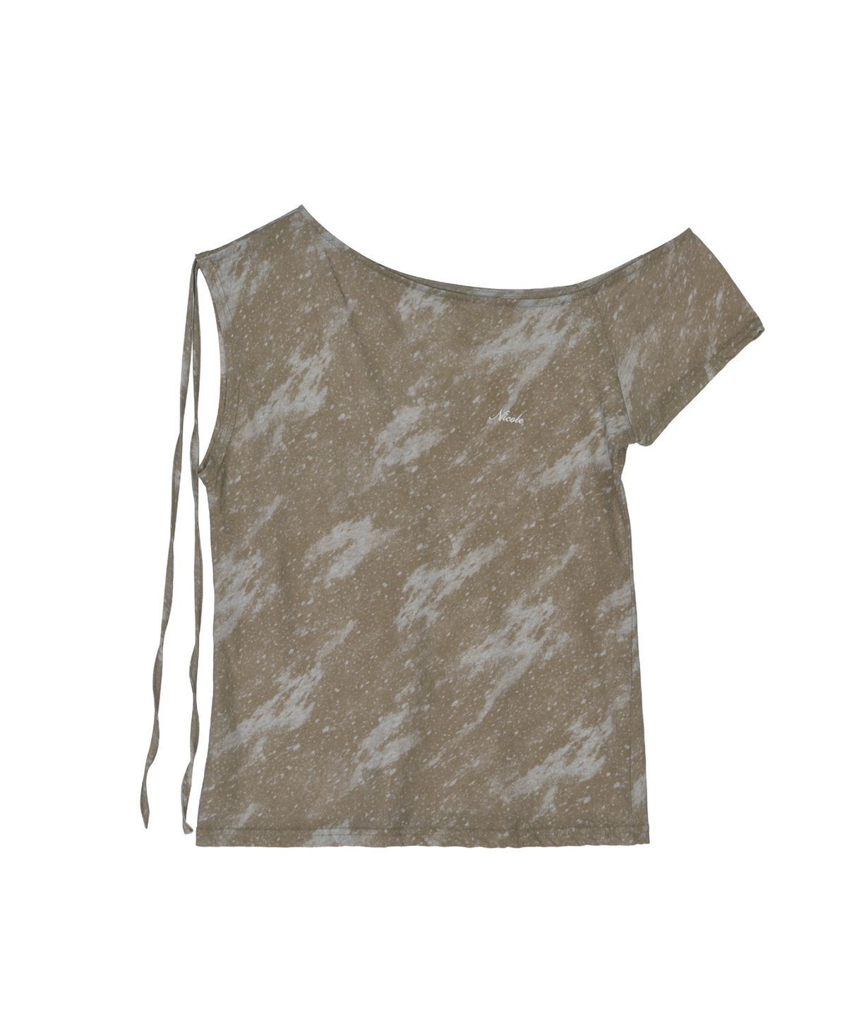 닉앤니콜(NICK&NICOLE) MARBLE DRAPE SHIRRING TOP_BROWN