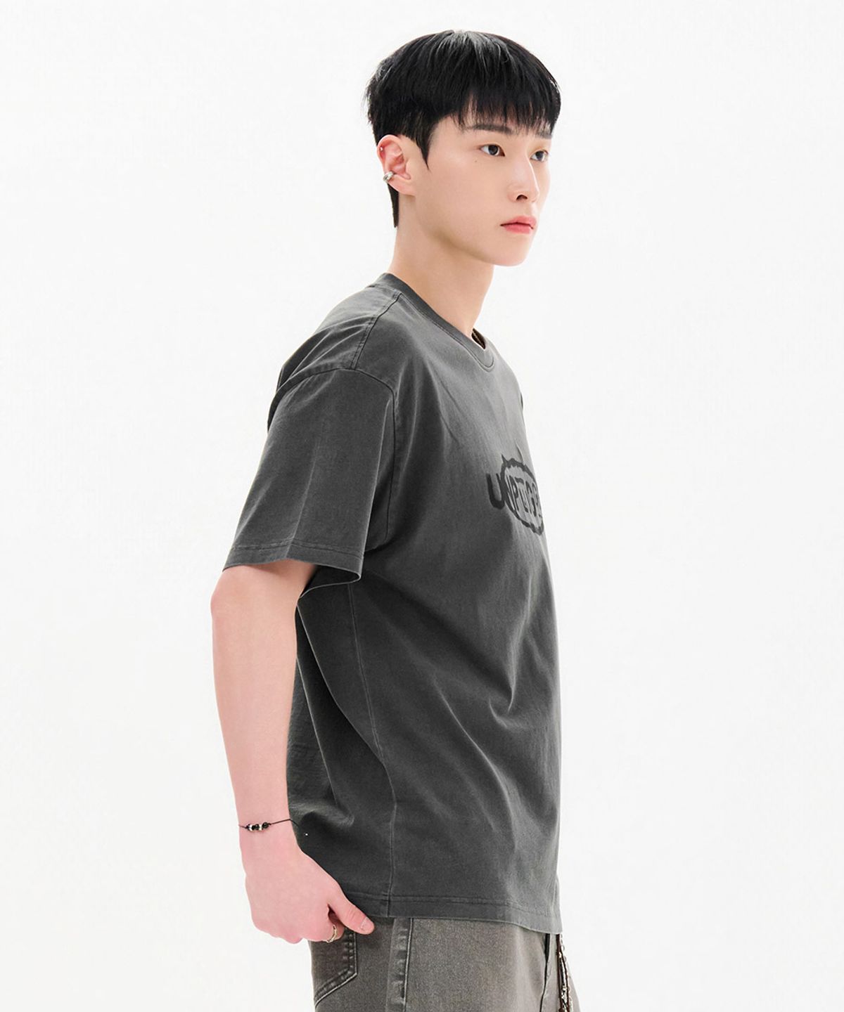 체이스컬트(CHASECULT) 남성 레터링 피그먼트 반팔 티셔츠-FBRK5844D09