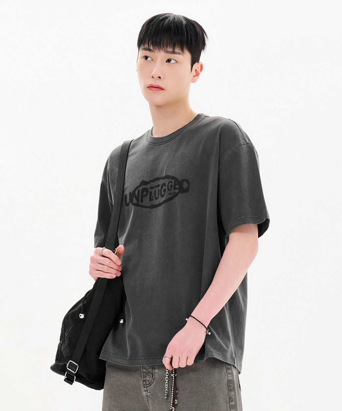 체이스컬트(CHASECULT) 남성 레터링 피그먼트 반팔 티셔츠-FBRK5844D09