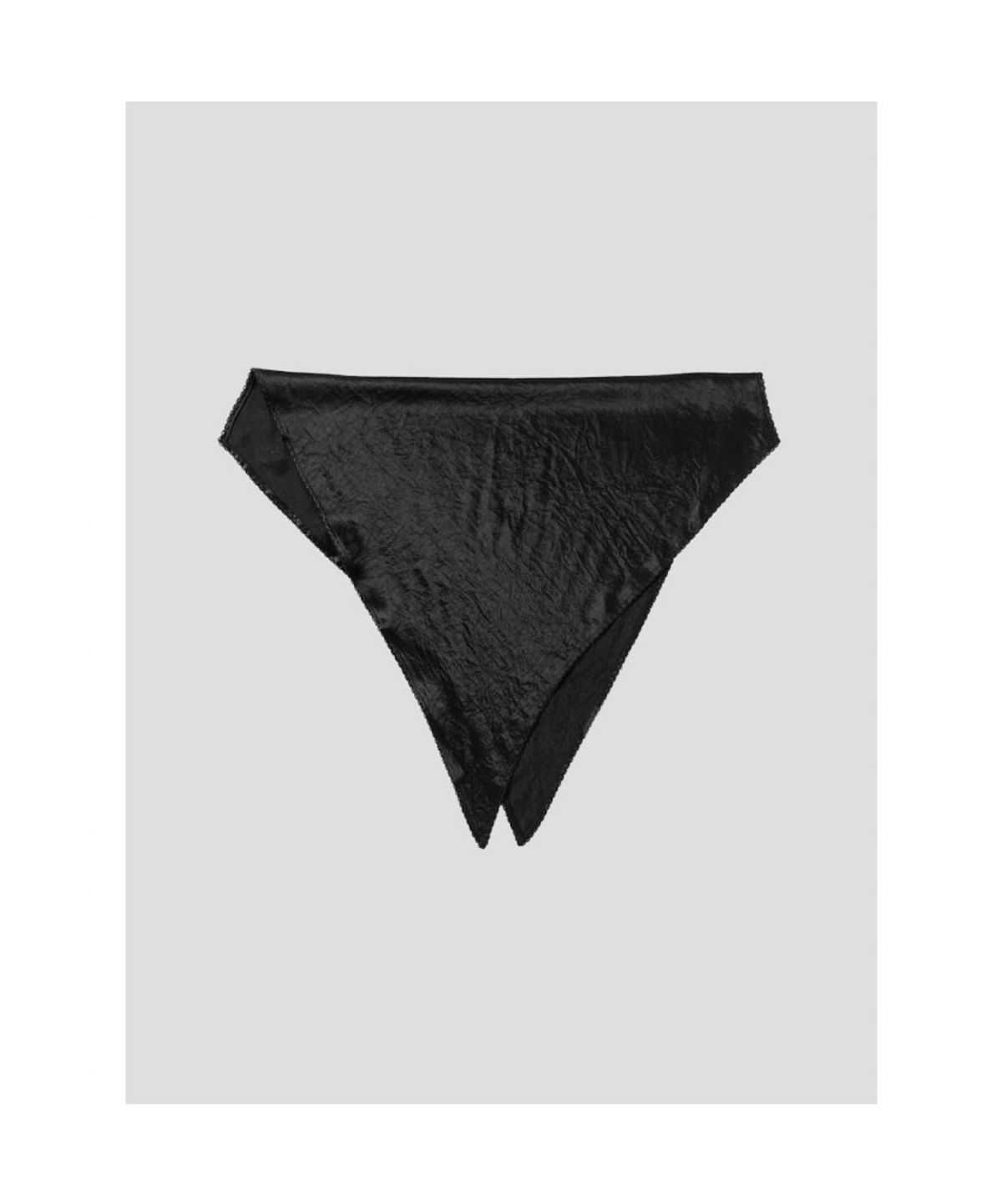 앙개(ANGGAE) Satin Lace Scarf  Black