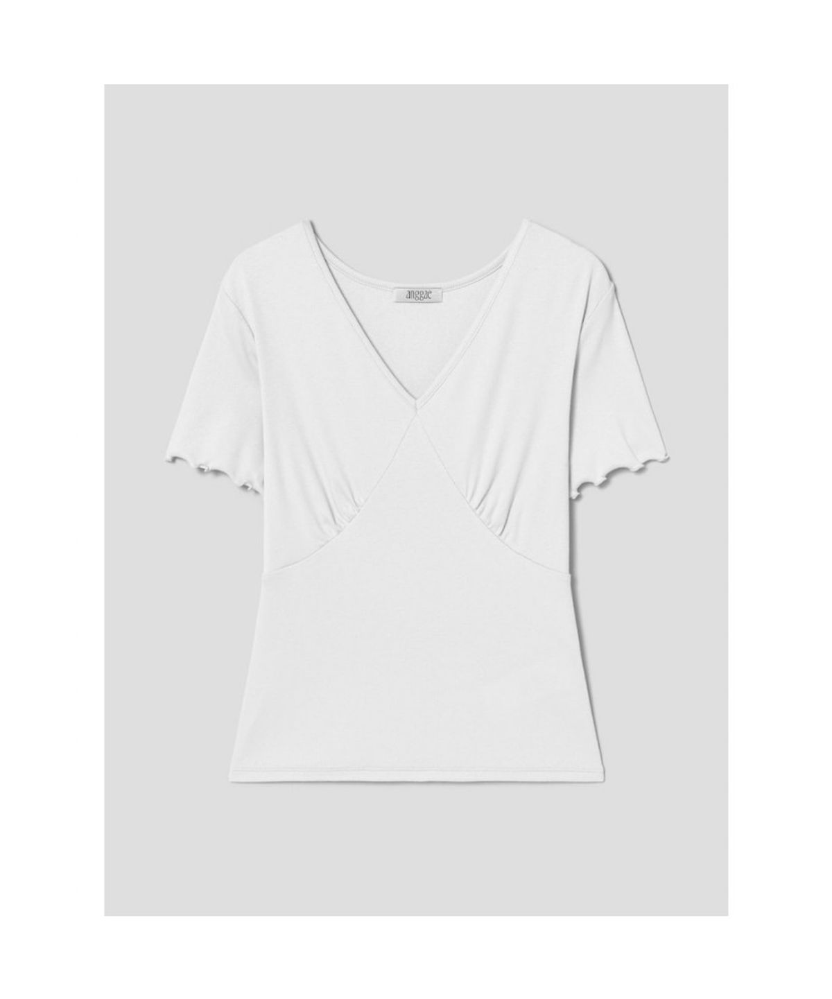 앙개(ANGGAE) VNeck Short Sleeve TShirts  Light Grey