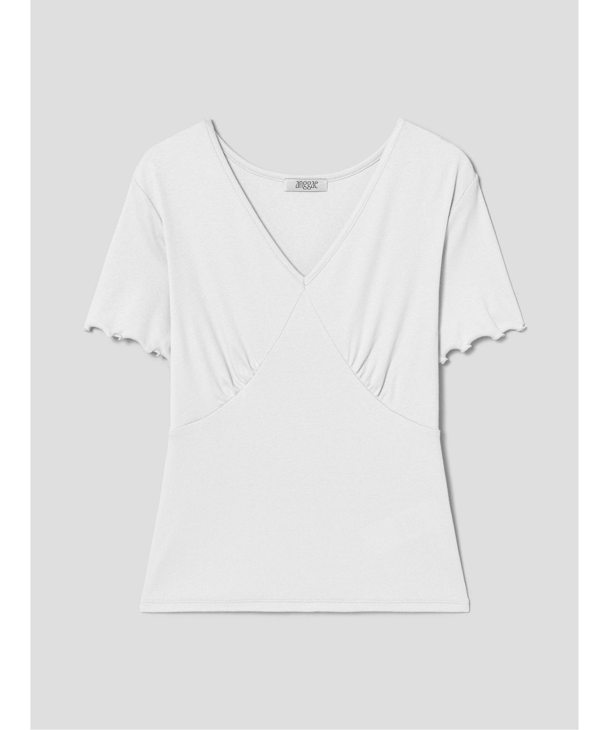 앙개(ANGGAE) VNeck Short Sleeve TShirts  Light Grey