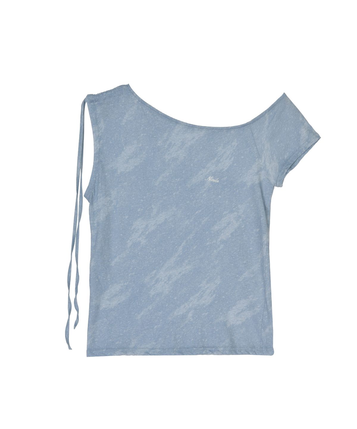닉앤니콜(NICK&NICOLE) MARBLE DRAPE SHIRRING TOP_SKY BLUE