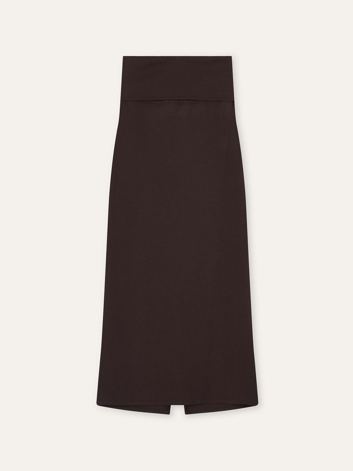 오베르(AUBER) Foldable Ribbed Dress Skirt - Brown