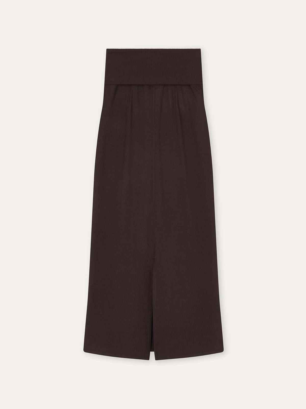 오베르(AUBER) Foldable Ribbed Dress Skirt - Brown