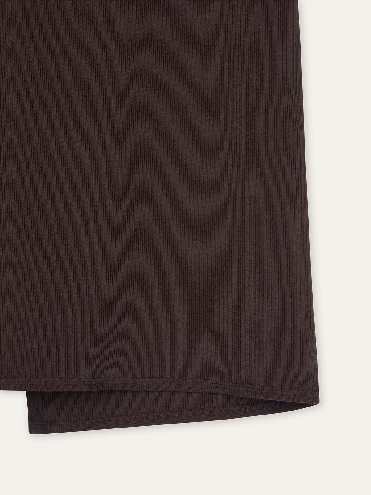 오베르(AUBER) Foldable Ribbed Dress Skirt - Brown