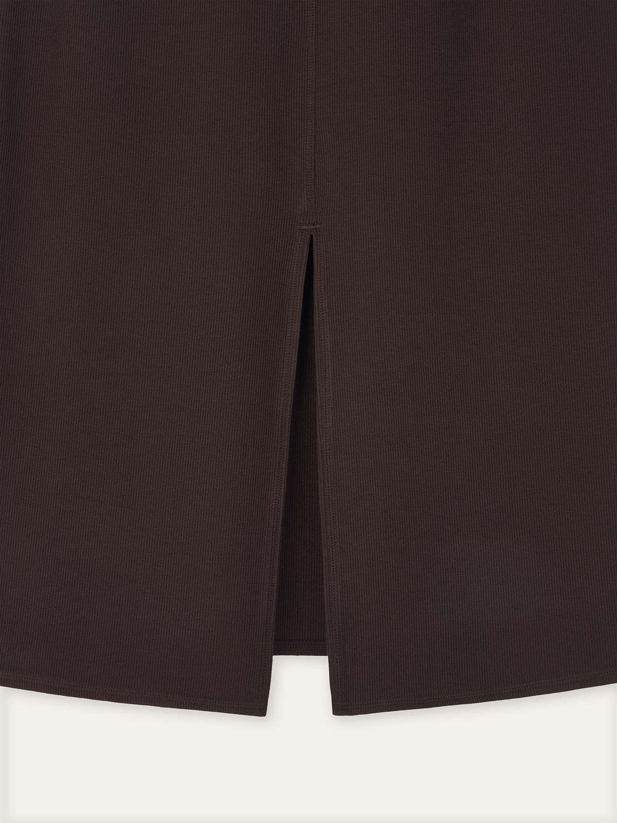 오베르(AUBER) Foldable Ribbed Dress Skirt - Brown