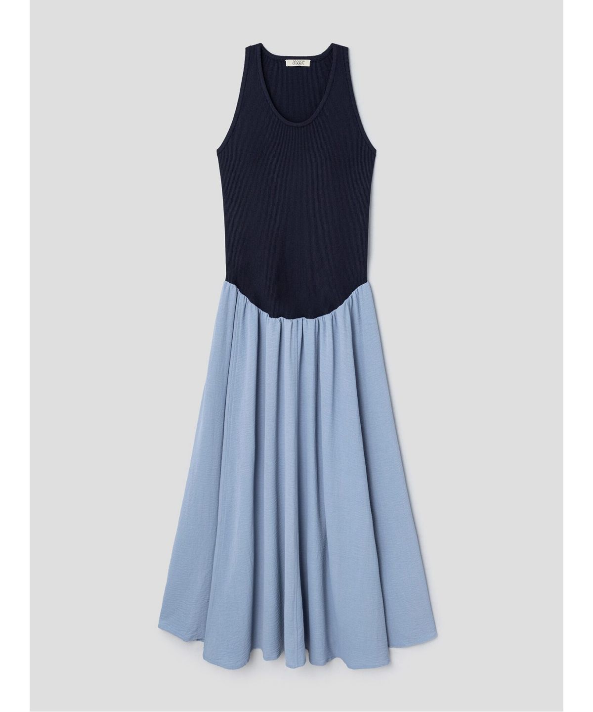 앙개(ANGGAE) Knit Band Long Dress  Sky Blue