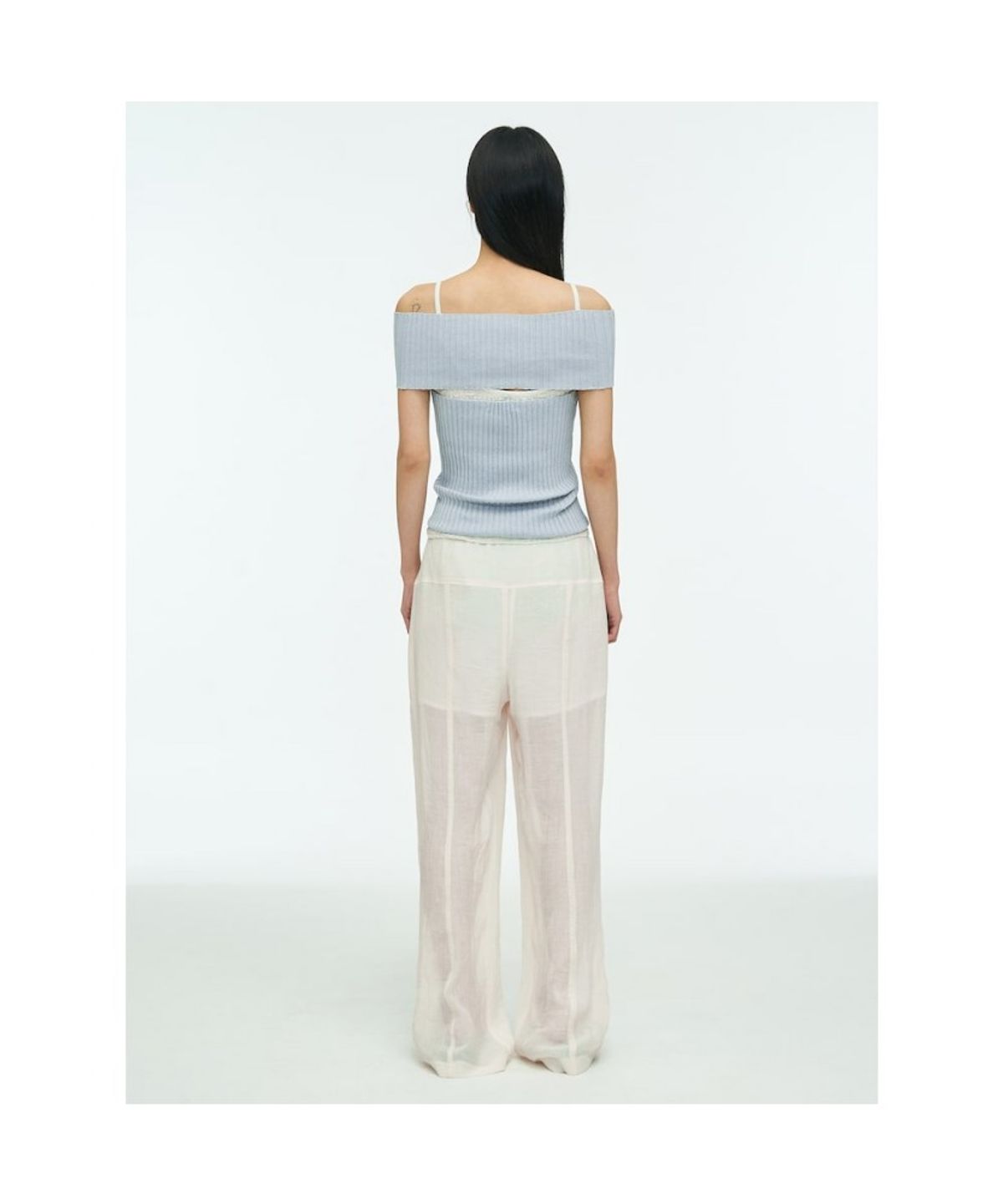 앙개(ANGGAE) Peplum Pants  Ivory