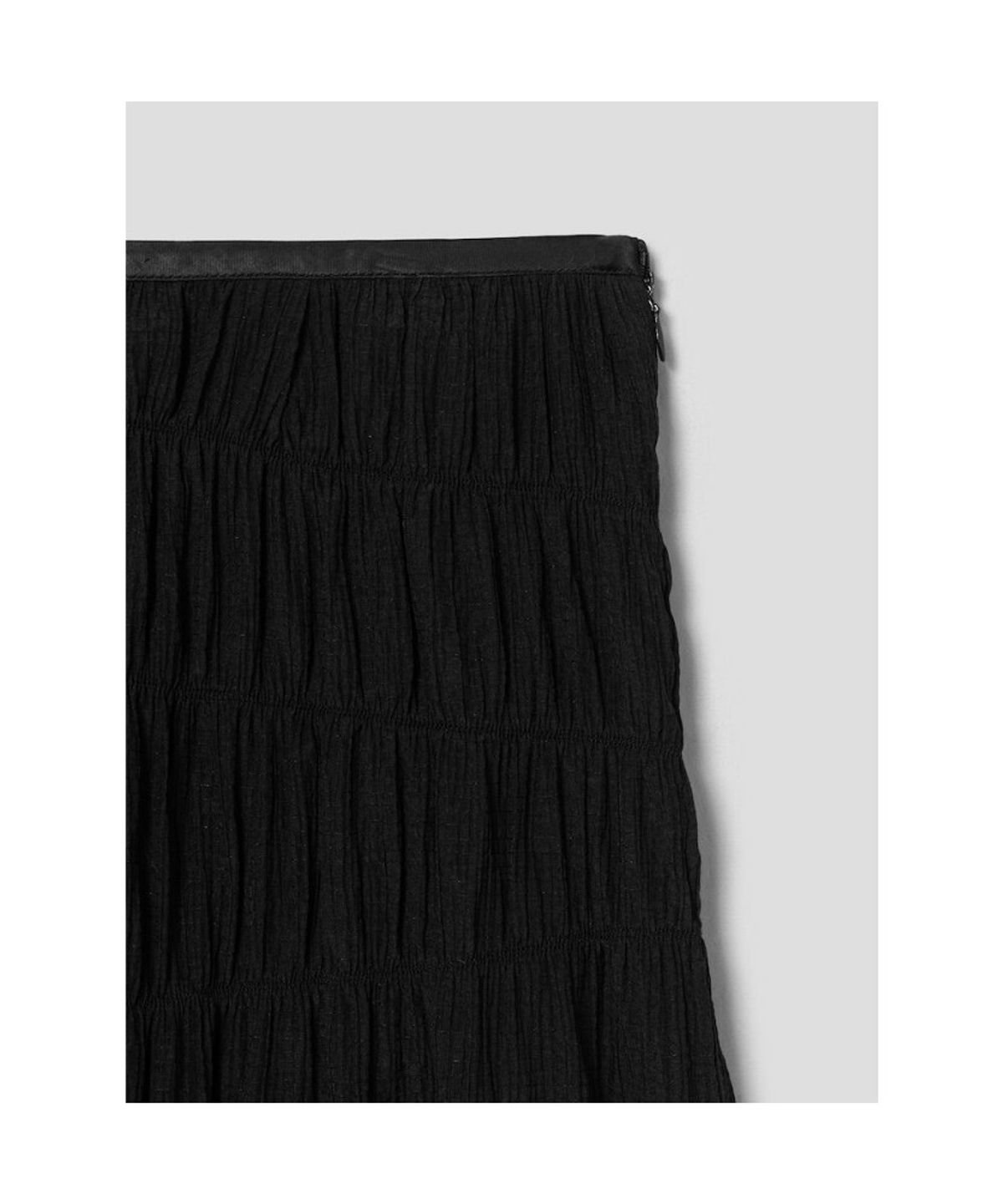 앙개(ANGGAE) Sheer Gather Long Skirt  Black